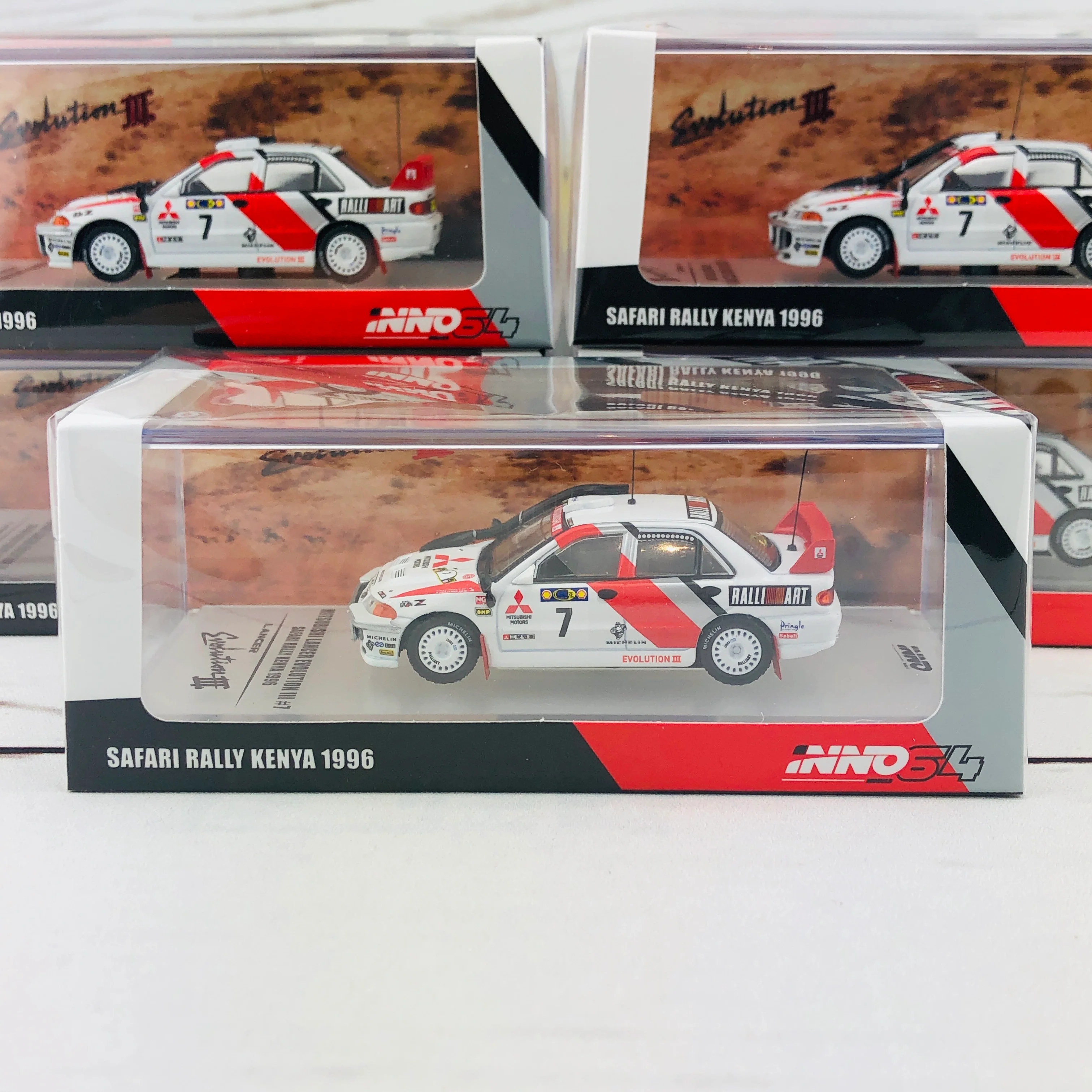 INNO64 Mitsubishi Lancer Evolution III #7 Safari Rally Kenya 1996 IN64-EVO3-96SA7 - Image 8