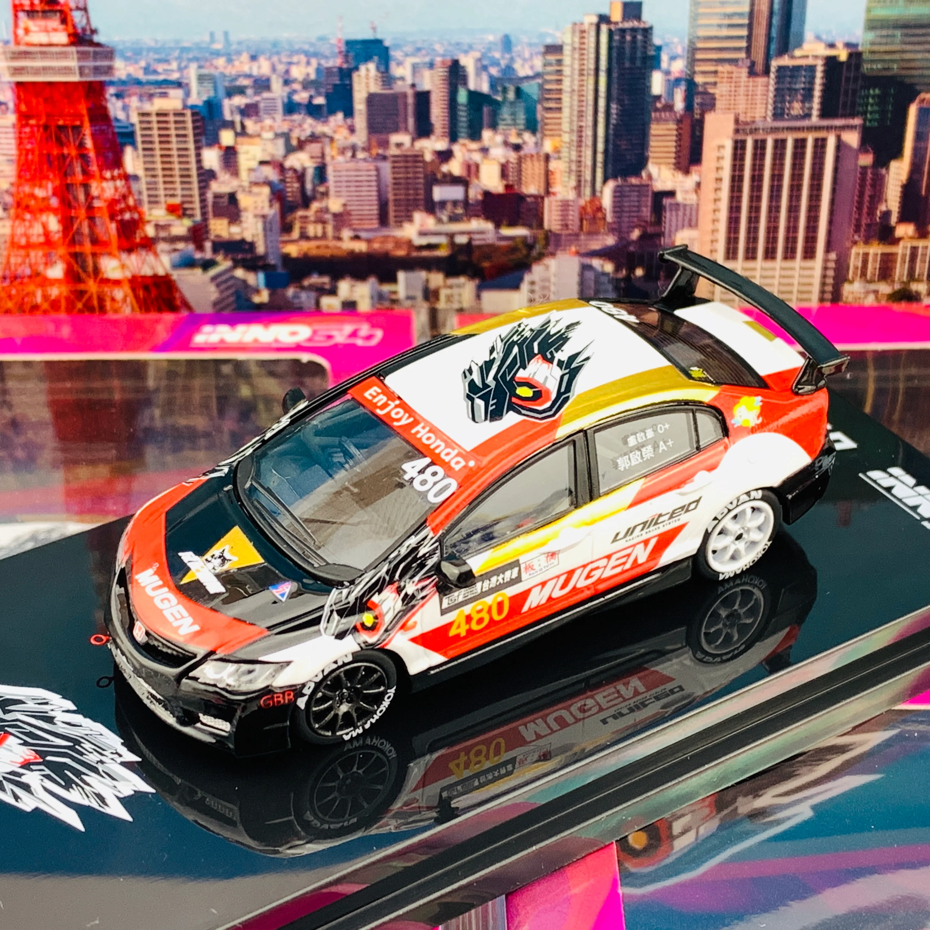 INNO64 x KOSO 1/64 Honda Civic FD2 #480 Taiwan Speed Festival 2018 Joe Kwok - Billy Lo IN64-FD2-MGBQS - Image 5