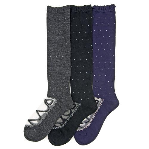 Kashi mixed upper dot high socks - Navy blue - Image 2