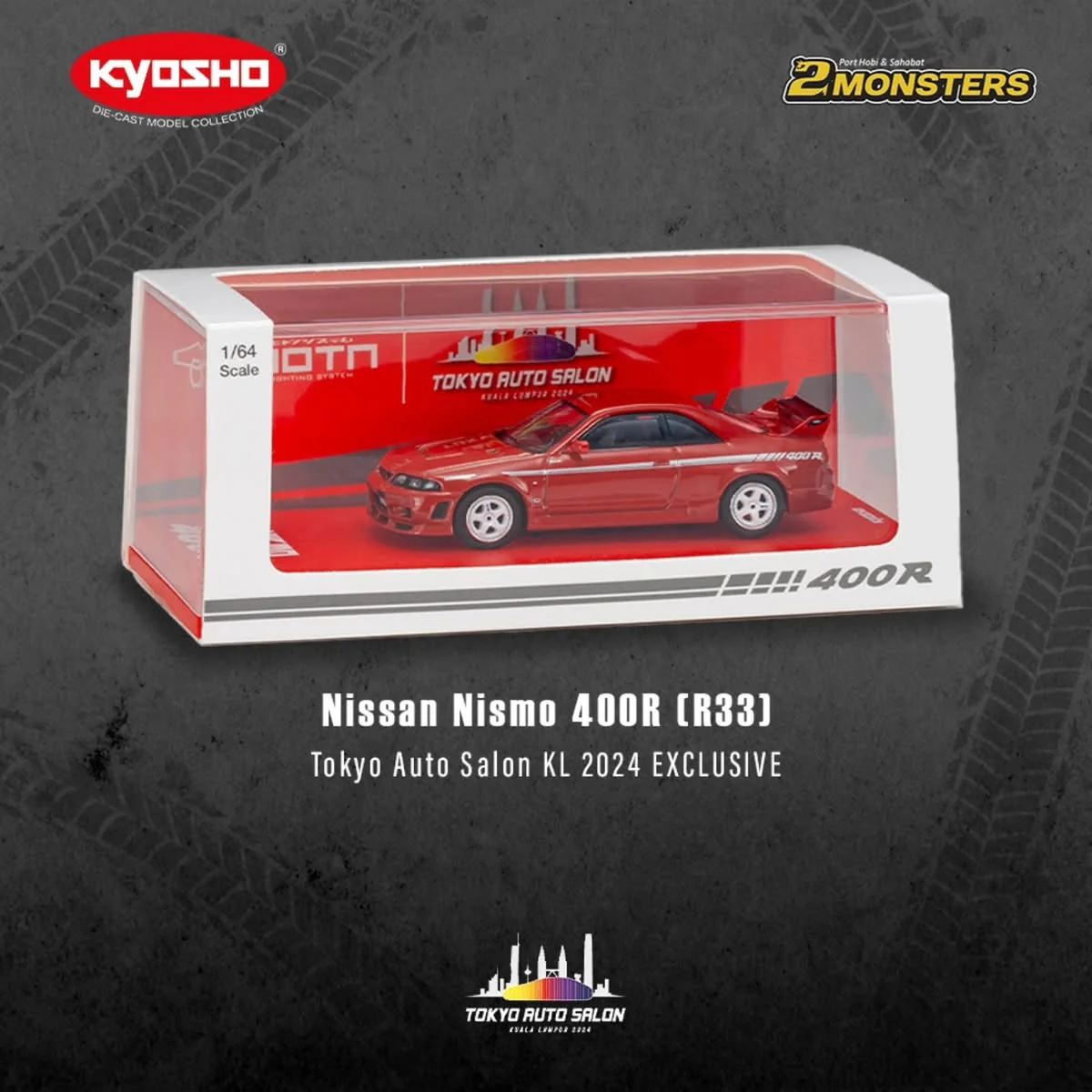 KYOSHO 1/64 NISMO 400R (RED) TOKYO AUTO SALON KUALA LUMPUR 2024 Exclusive Model 07128MR - Image 7