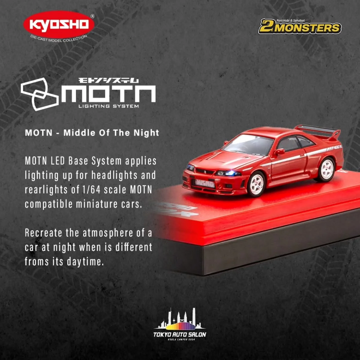 KYOSHO 1/64 NISMO 400R (RED) TOKYO AUTO SALON KUALA LUMPUR 2024 Exclusive Model 07128MR - Image 8
