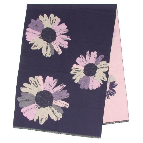 Daisy Pattern Scarf  - Deep blue - Image 2