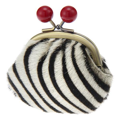Leather Bon Bon Pouch - Zebra (Made in Japan) 515-137 33-00 - Image 3
