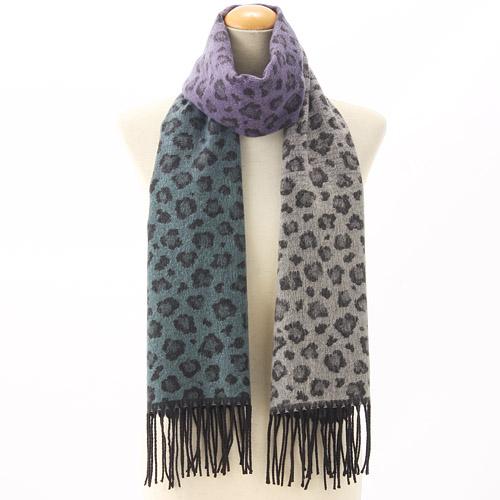 Leopard Pattern Scarf  - Lilac - Image 2