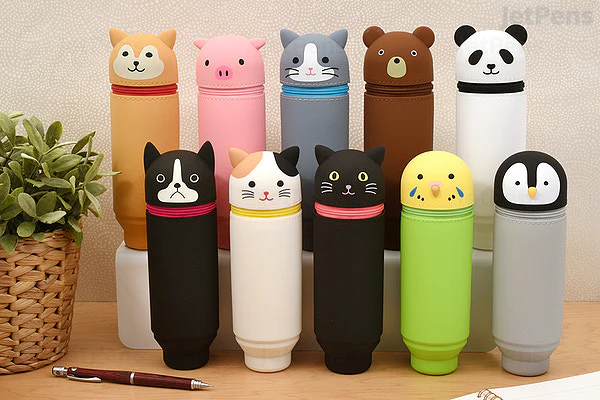 LIHIT LAB Japan Animal "Standing" Pencil Case - Budgerigar A-7712-9 - Image 2