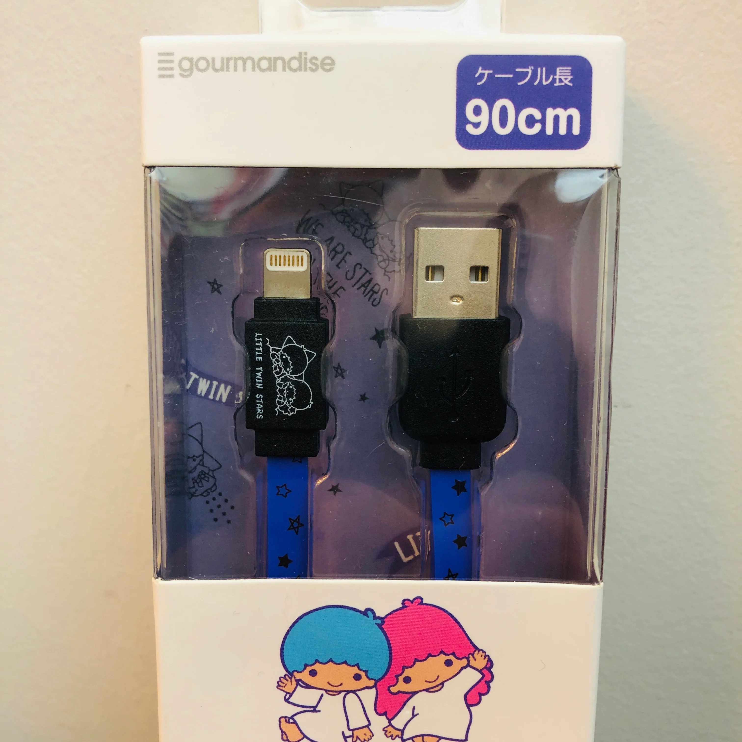 Little Twin Stars Sync & Power Cable for USB to Lightning by gourmandise SAN-793TS - Image 2