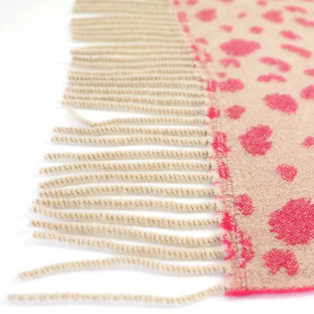 Lune Jumelle Leopard Pattern Scarf Pink WP828009-45 - Image 2