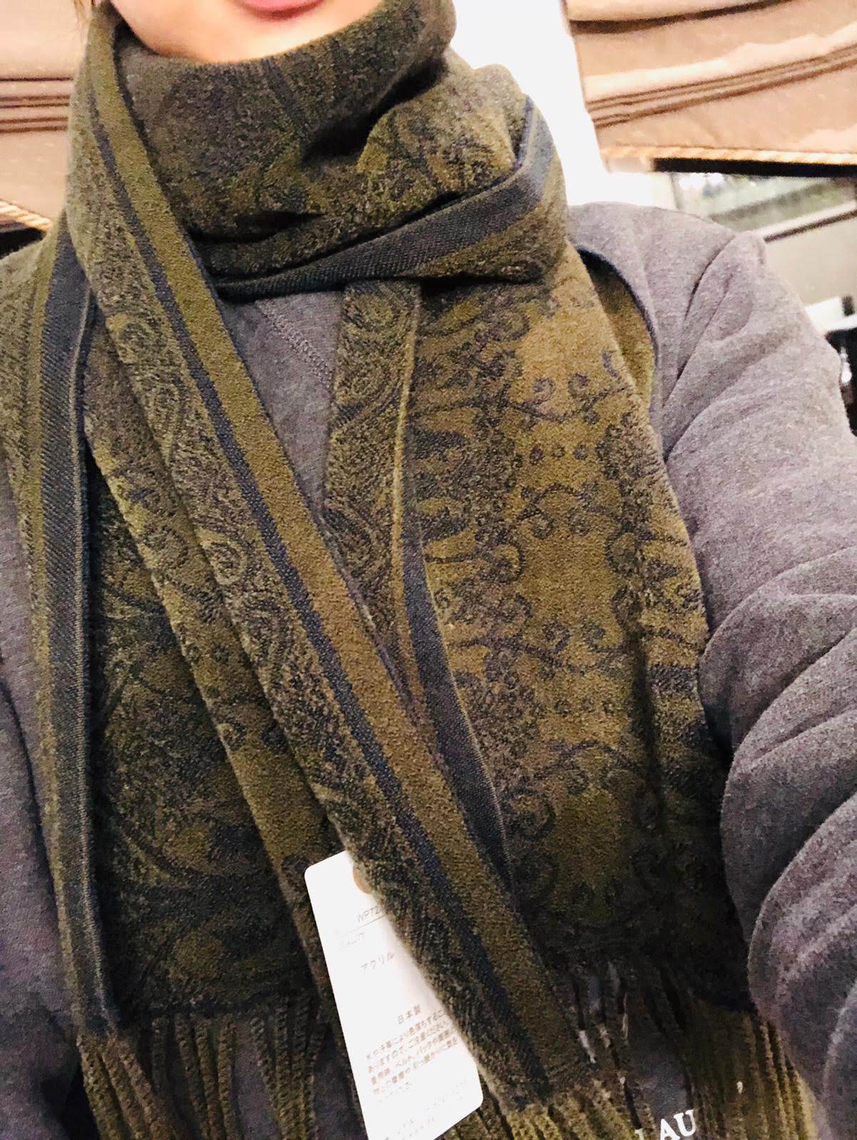 Lune Jumelle Paisley Scarf Green WP728301-82 - Image 2