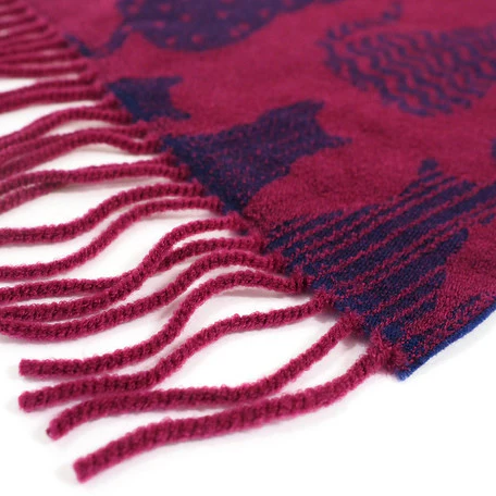 Lune Jumelle Sitting Cat Scarf Pink/purple WP828007-45 - Image 3