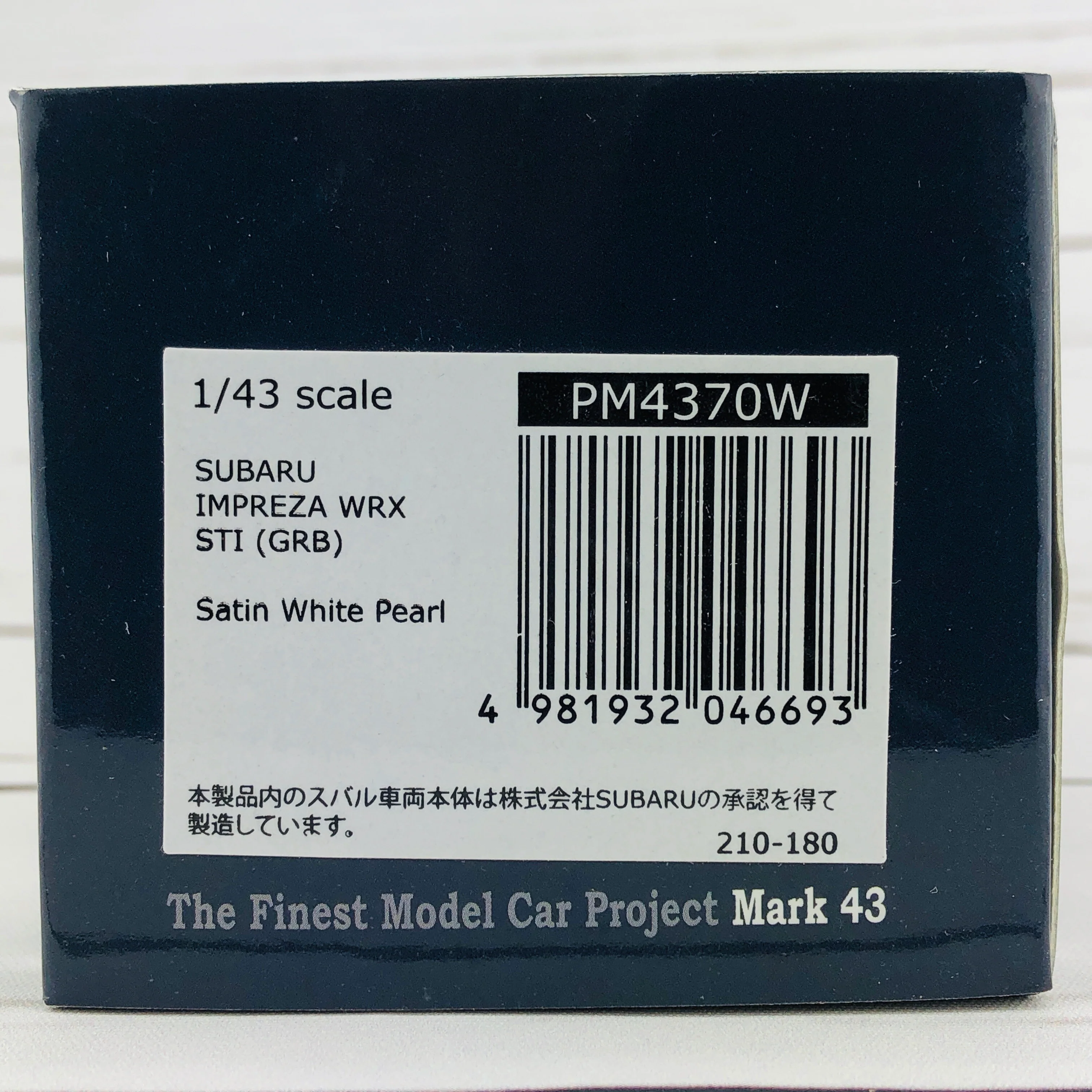 Mark43 1/43 SUBARU Impreza WRX STI (GRB) Satin White Pearl PM4370W - Image 9
