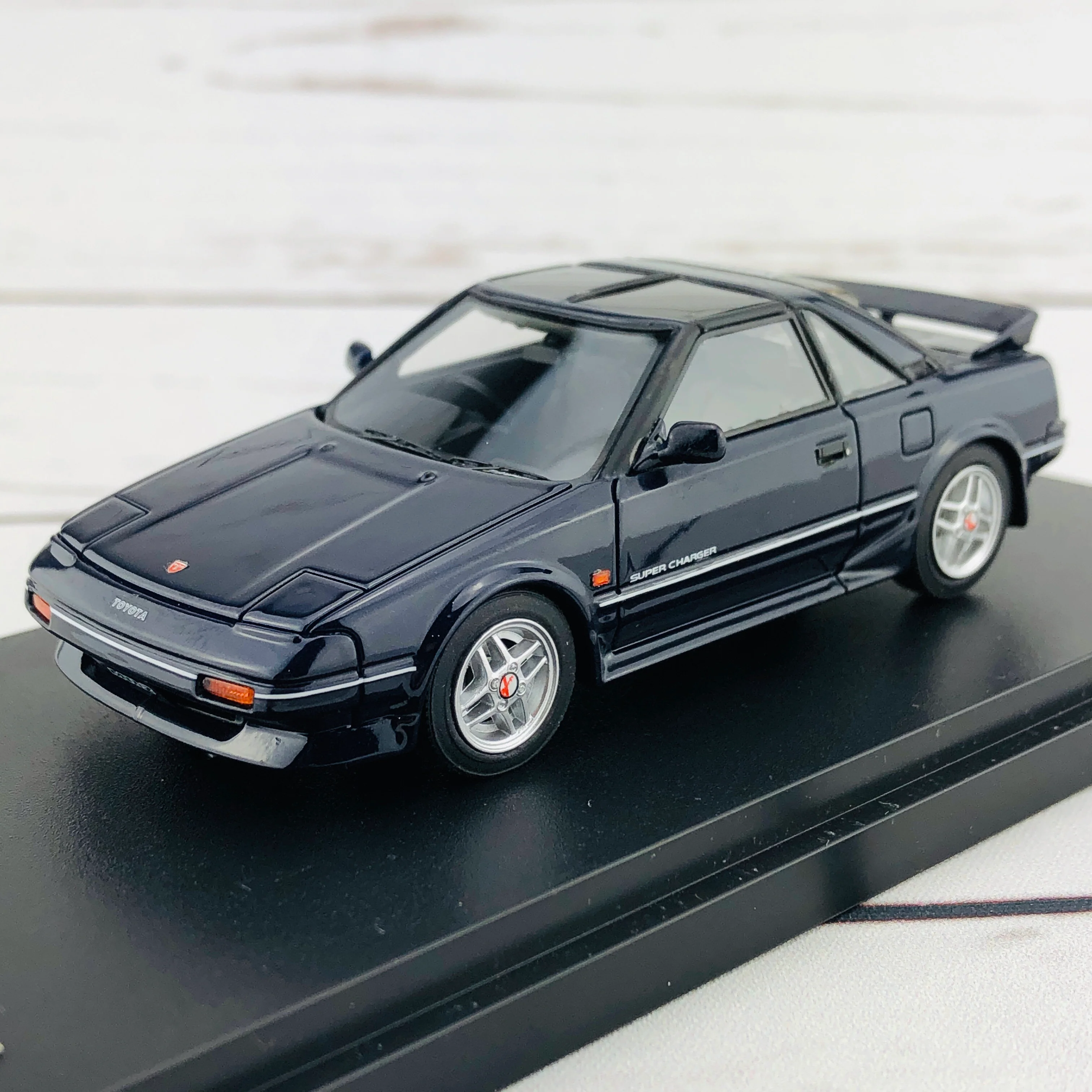Mark43 1/43 Toyota MR 2 G-Limited Super Charger T Bar Roof (AW11) TOM'S NEW SPORT Blue Mica PM4377SBL - Image 14