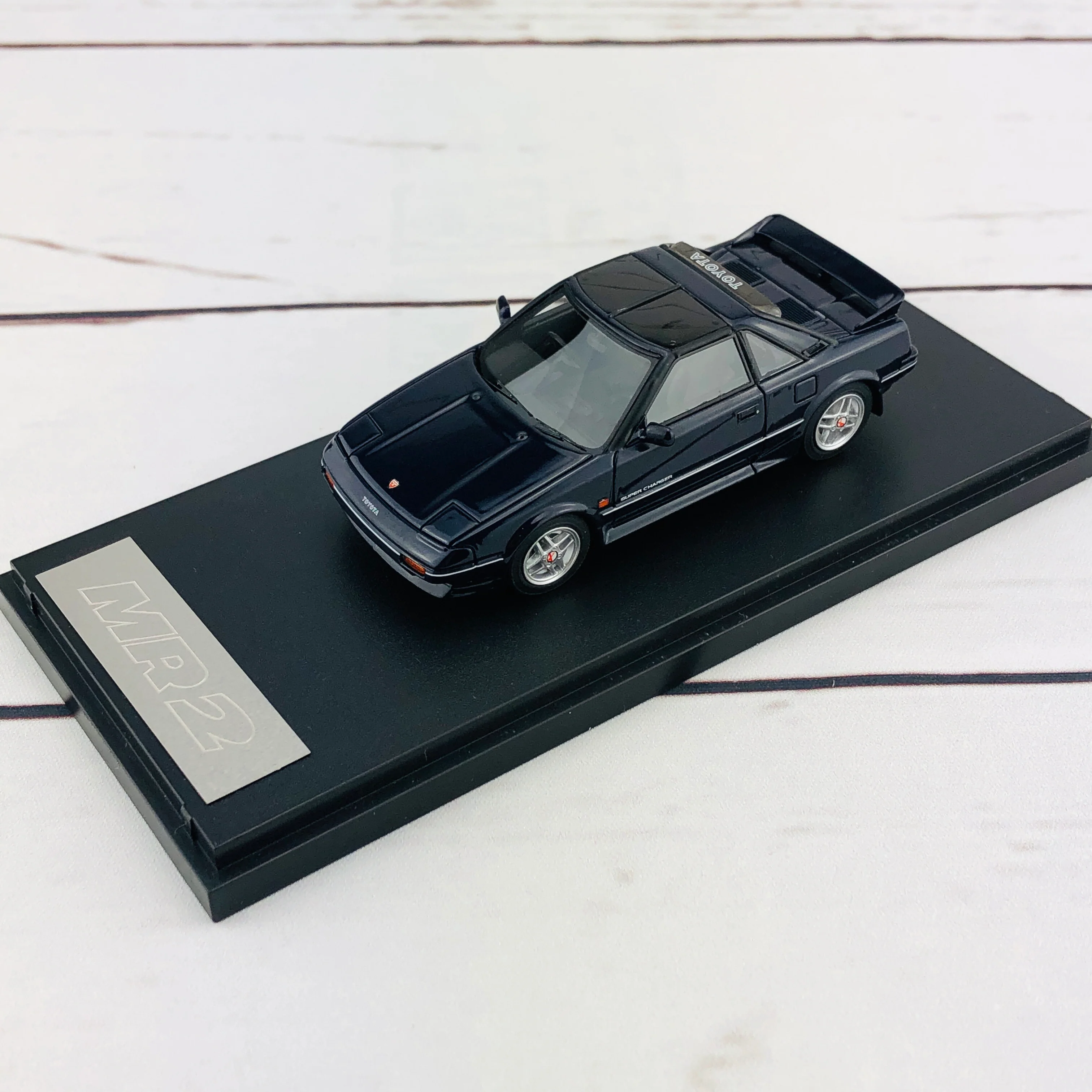 Mark43 1/43 Toyota MR 2 G-Limited Super Charger T Bar Roof (AW11) TOM'S NEW SPORT Blue Mica PM4377SBL - Image 2