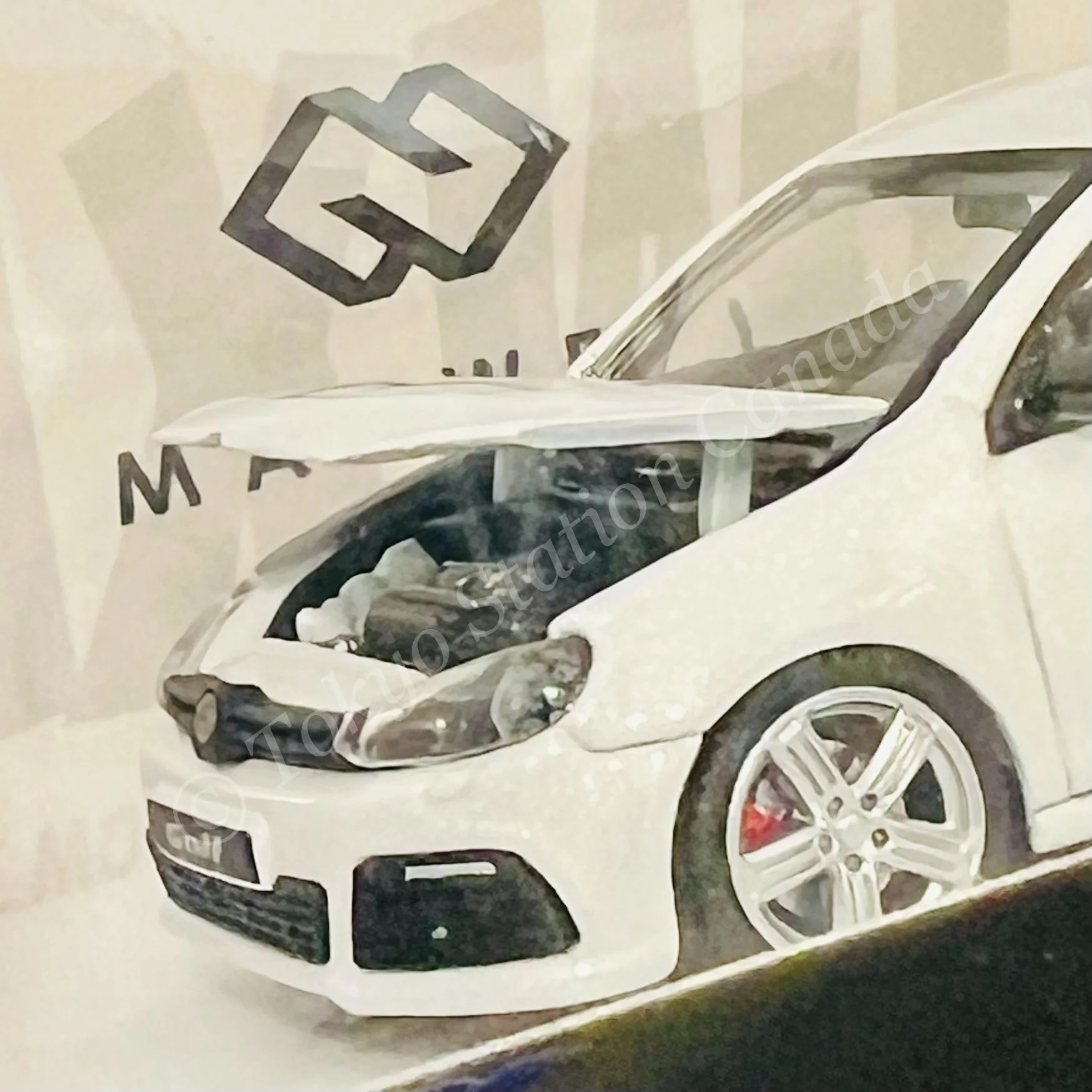 MAXWELL 1/64 GOLF R MK6 Two-Door Pearl White Ordinary (HEC 2025 Event Model) - Image 2