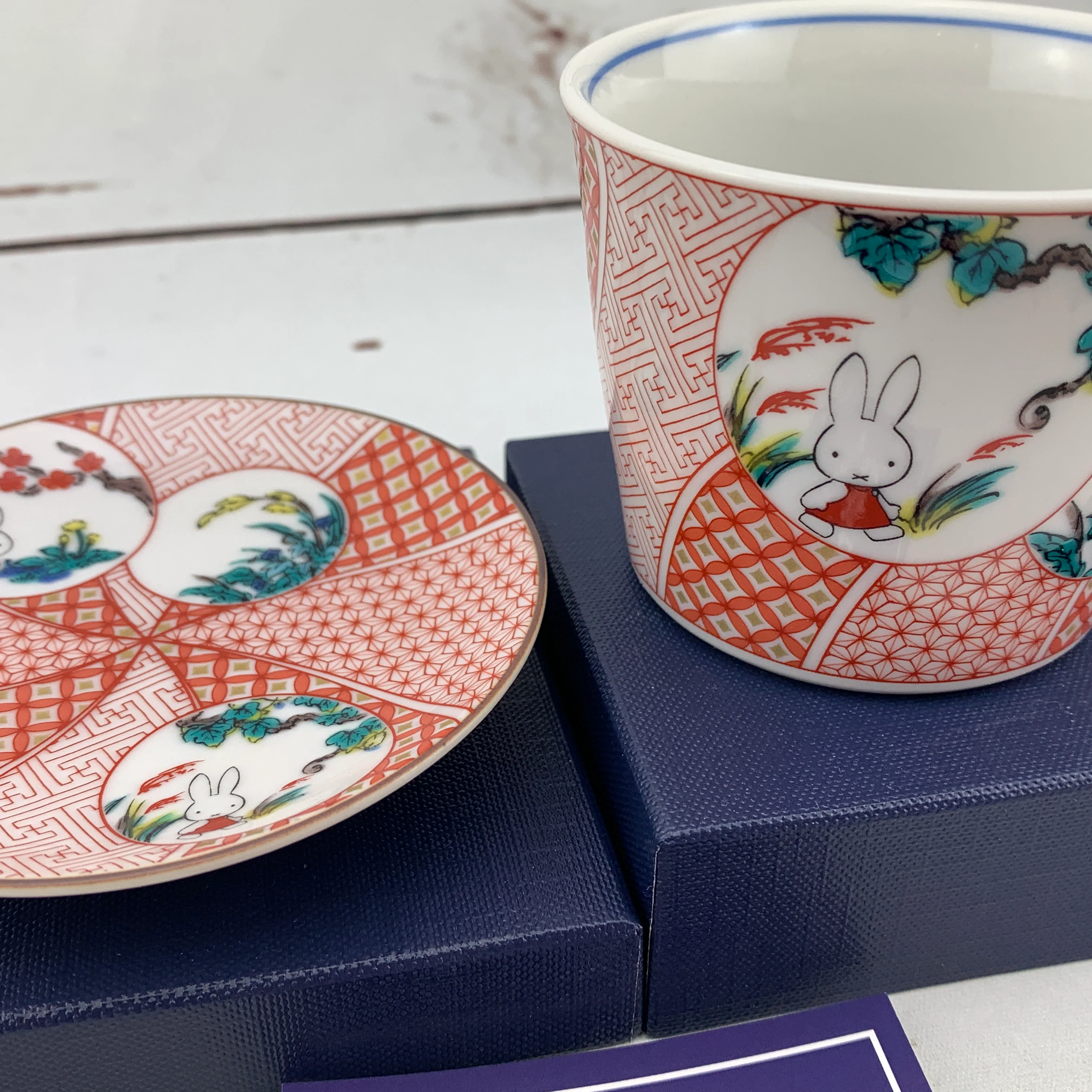 miffy 九谷焼 Kutani Cup and Plate set Made in Japan by Kanesho - RED **Limited Qty** PICK UP IN STORE ONLY - Image 2