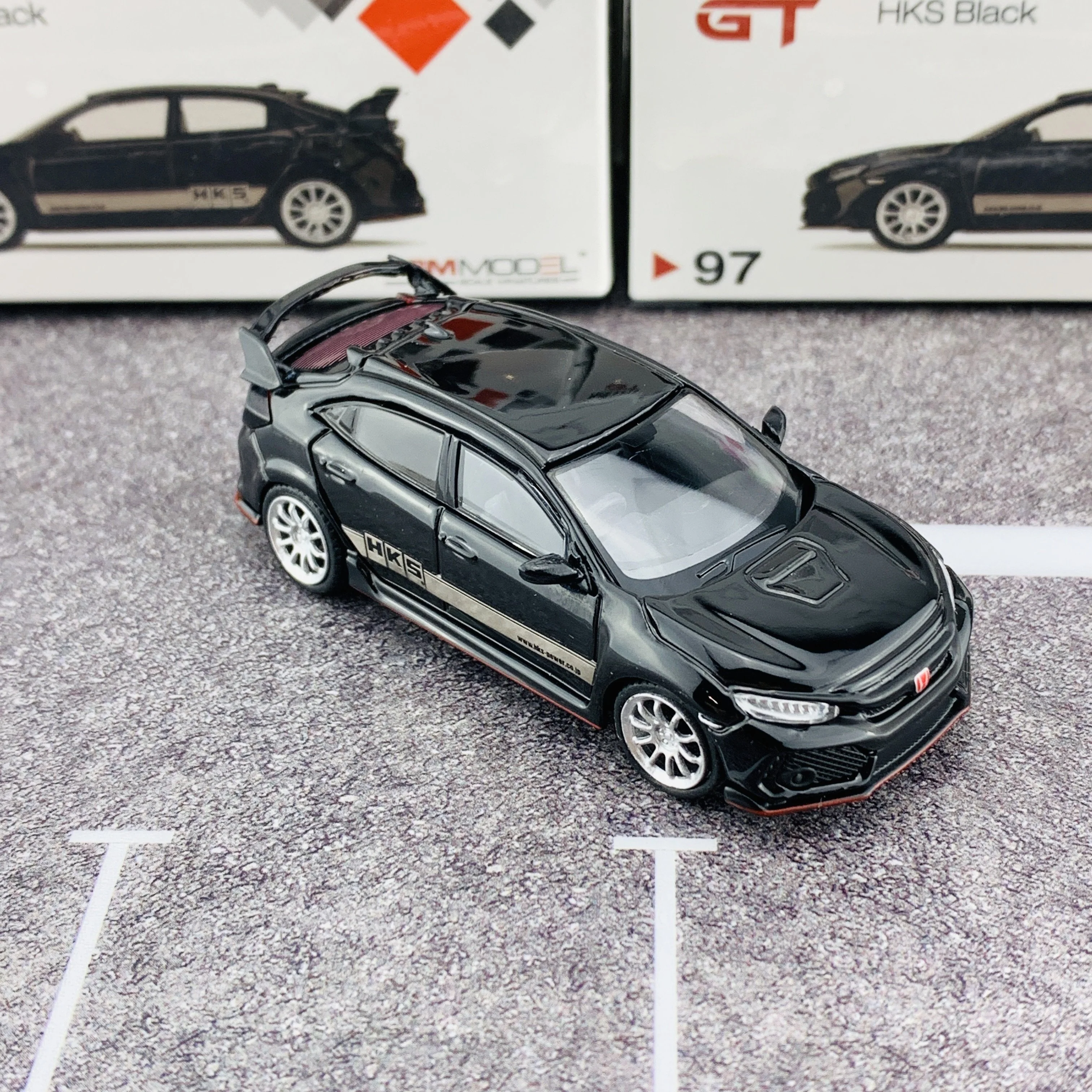 MINI GT 1/64 Honda Civic Type R (FK8) HKS Black (RHD) MGT00097-R - Image 6