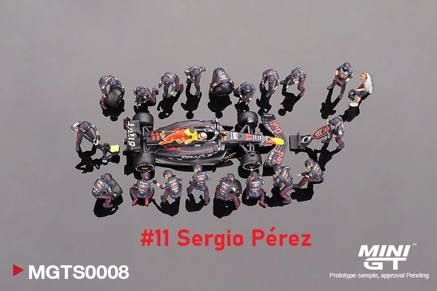MINI GT 1/64 Oracle Red Bull Racing RB18 #11 Sergio Pérez 2022 Abu Dhabi GP Pit Crew Set MGTS0008 - Image 5