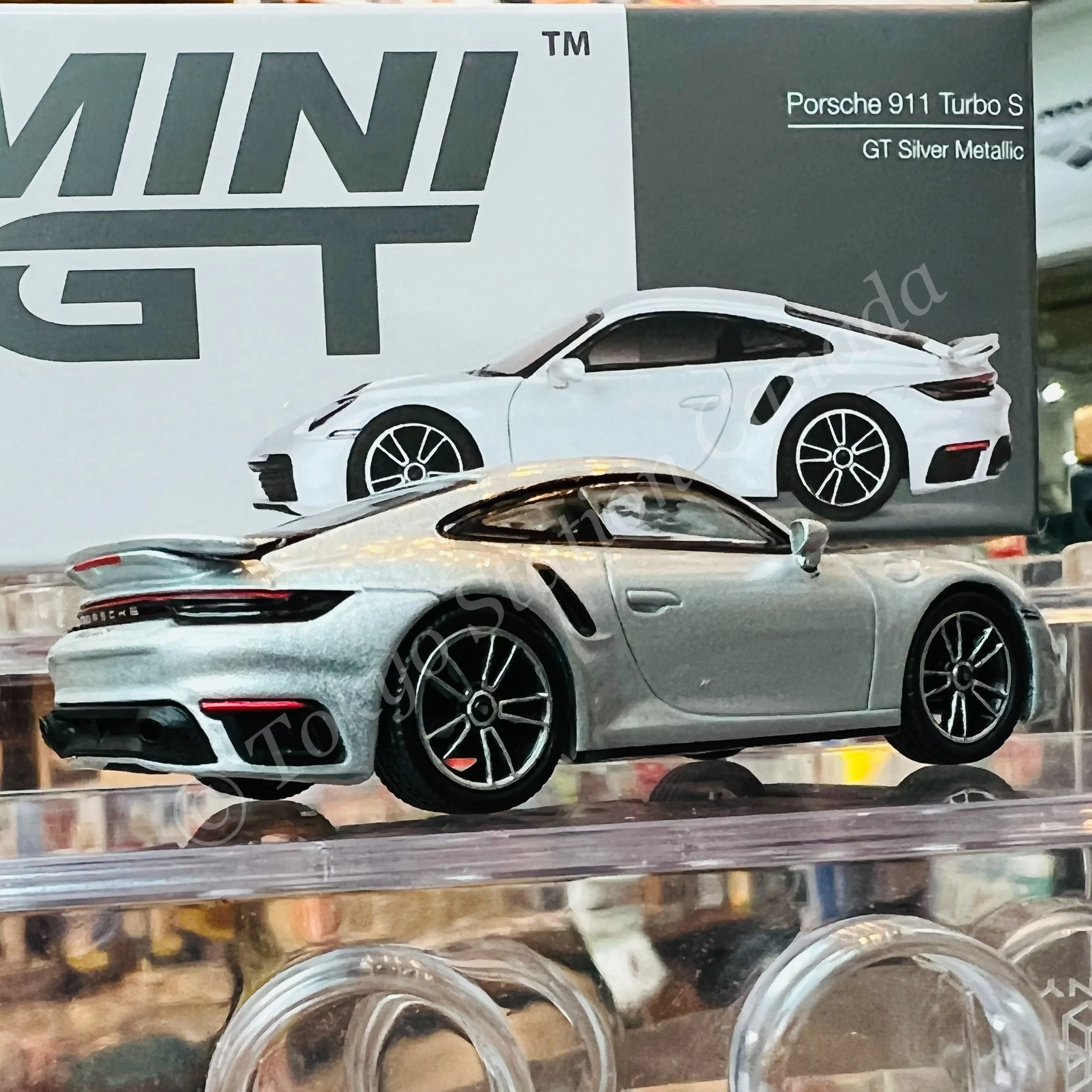 MINI GT 1/64 Porsche 911 Turbo S GT Silver Metallic RHD MGT00354-R - Image 4