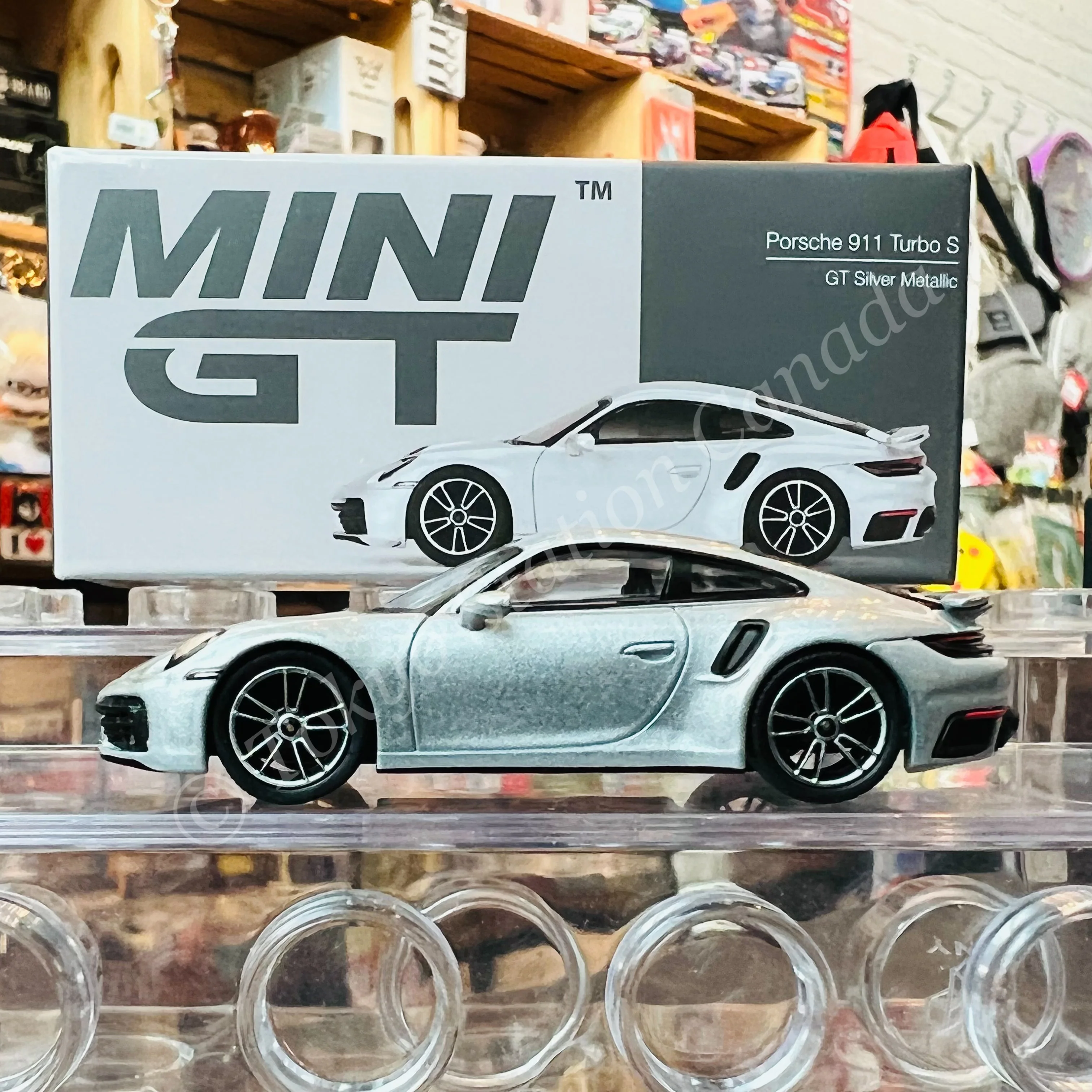 MINI GT 1/64 Porsche 911 Turbo S GT Silver Metallic RHD MGT00354-R - Image 5