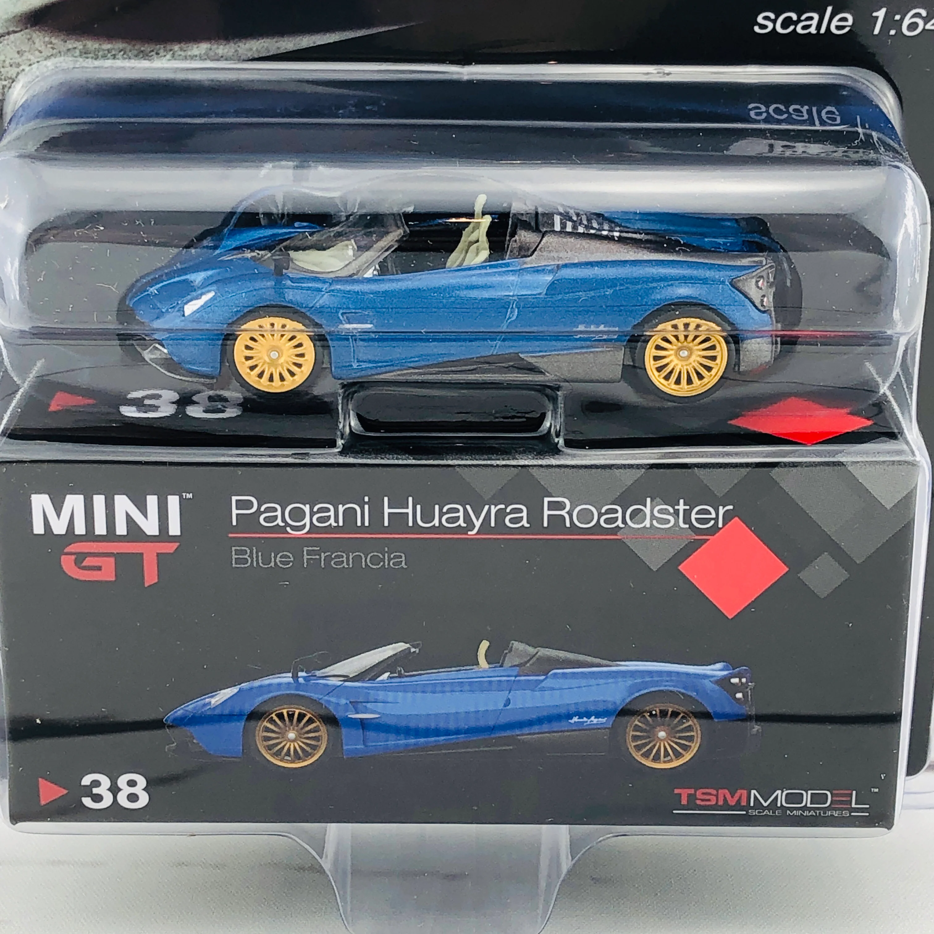 Mini GT Pagani Huayra Roadster Blue Francia LHD (USA Exclusive) MGT00038-MJ - Image 2