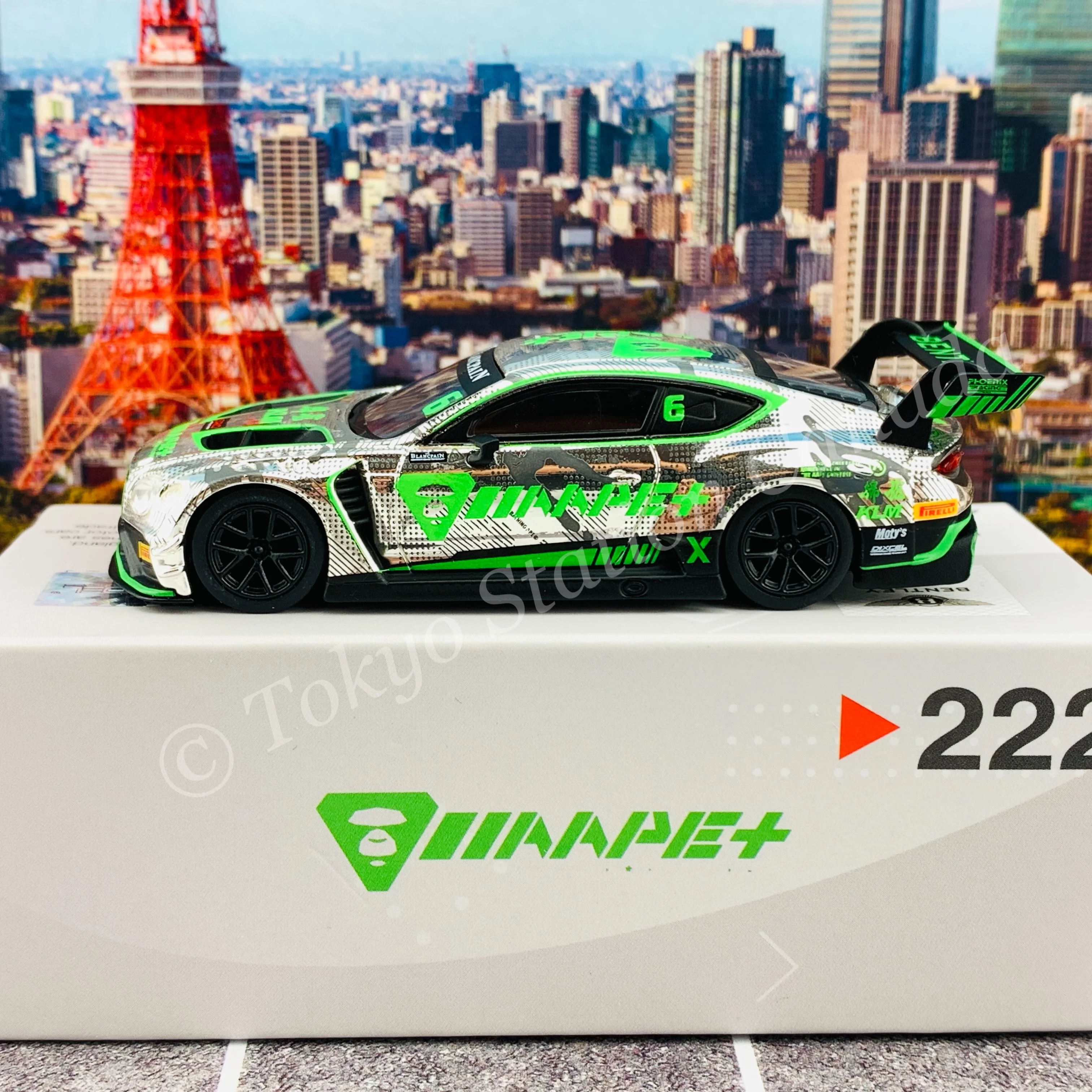 MINI GT x Pop Race 1/64 Bentley Continental GT3 #6 Phoenix Racing Asia 2018 Blancpain GT Series Asia MGT00222 - Image 3