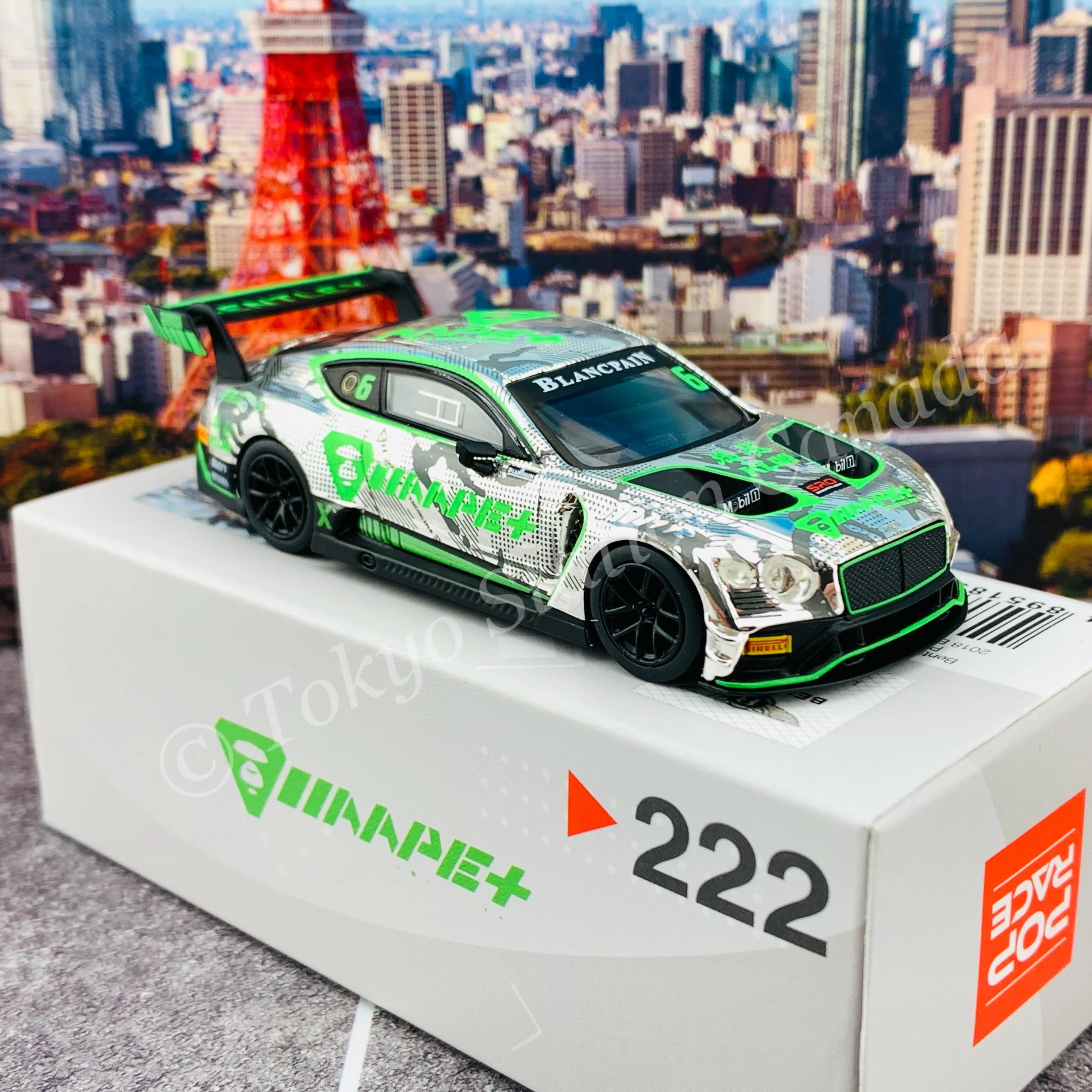 MINI GT x Pop Race 1/64 Bentley Continental GT3 #6 Phoenix Racing Asia 2018 Blancpain GT Series Asia MGT00222 - Image 4