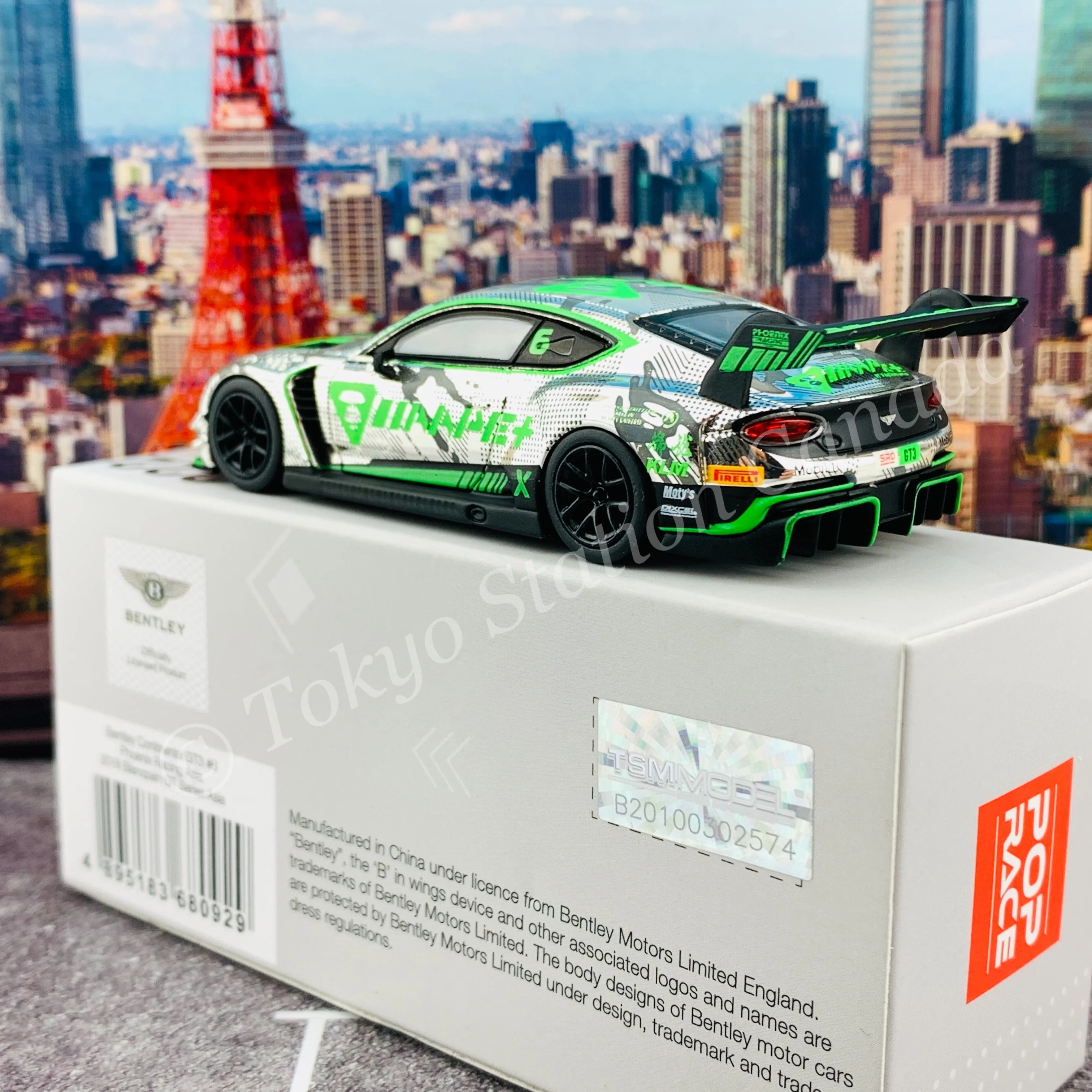 MINI GT x Pop Race 1/64 Bentley Continental GT3 #6 Phoenix Racing Asia 2018 Blancpain GT Series Asia MGT00222 - Image 5