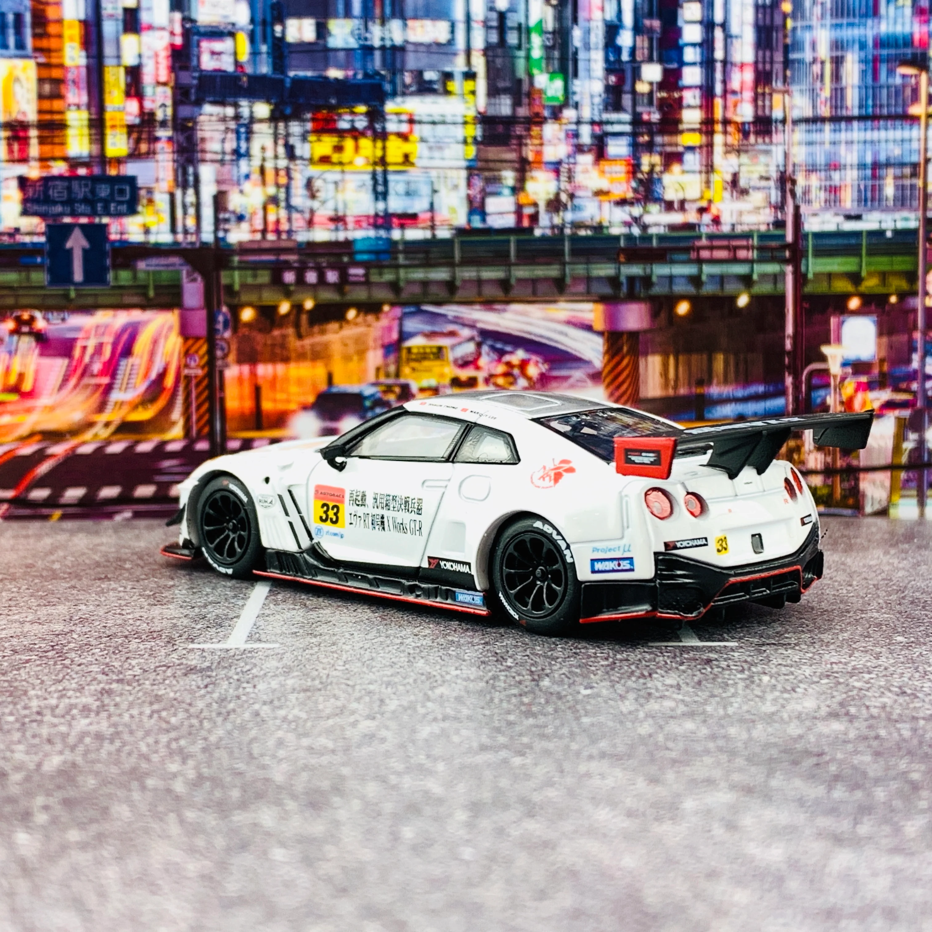 MINI GT x POPRACE 1/64 1/64 Nissan GTR Nismo GT3 X Works/ EVA Racing Test Unit #33 - Super GT Okayama Test Day MGT00091-L - Image 4