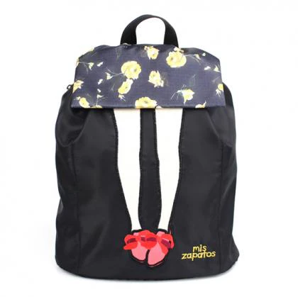 mis zapatos Floral Skirt Nylon Backpack - Black - Image 2