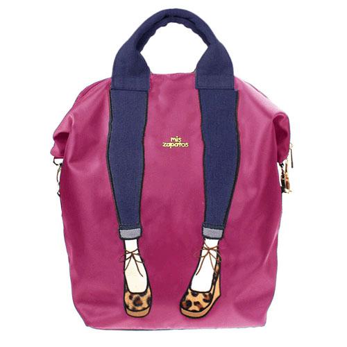 mis zapatos Nylon Skinny 3 Way Backpack - Pink - Image 2