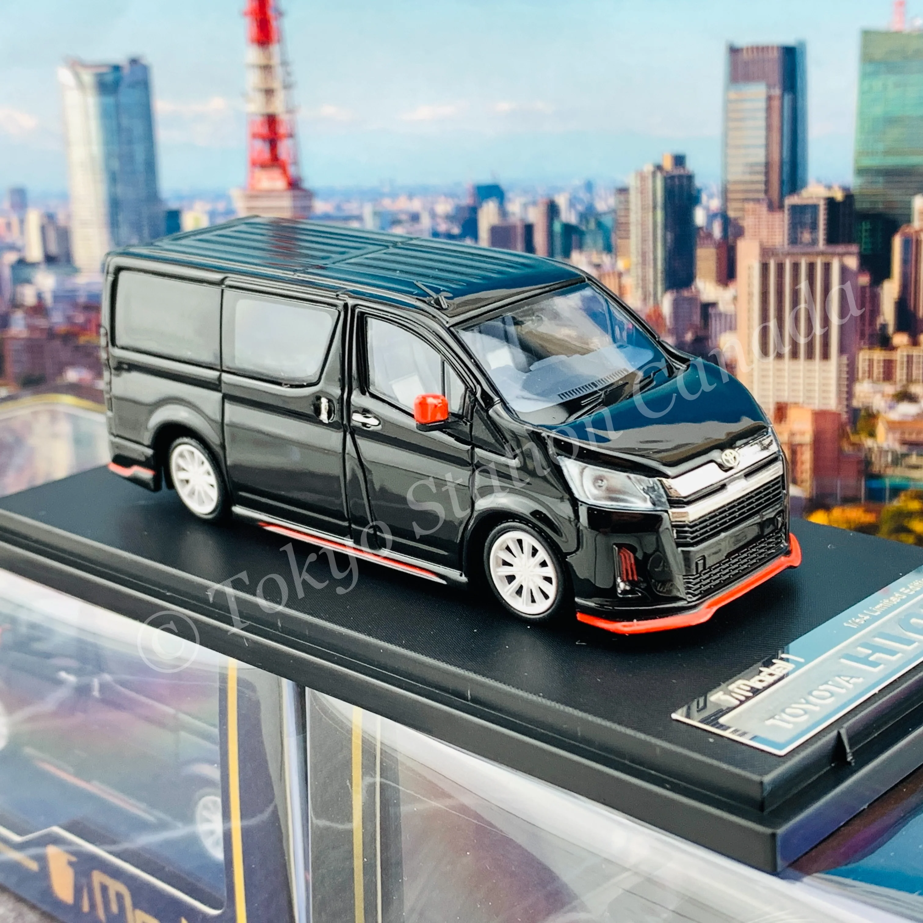 Model 1 1/64 Toyota Hiace 300 Custom version BLACK C33126 - Image 5