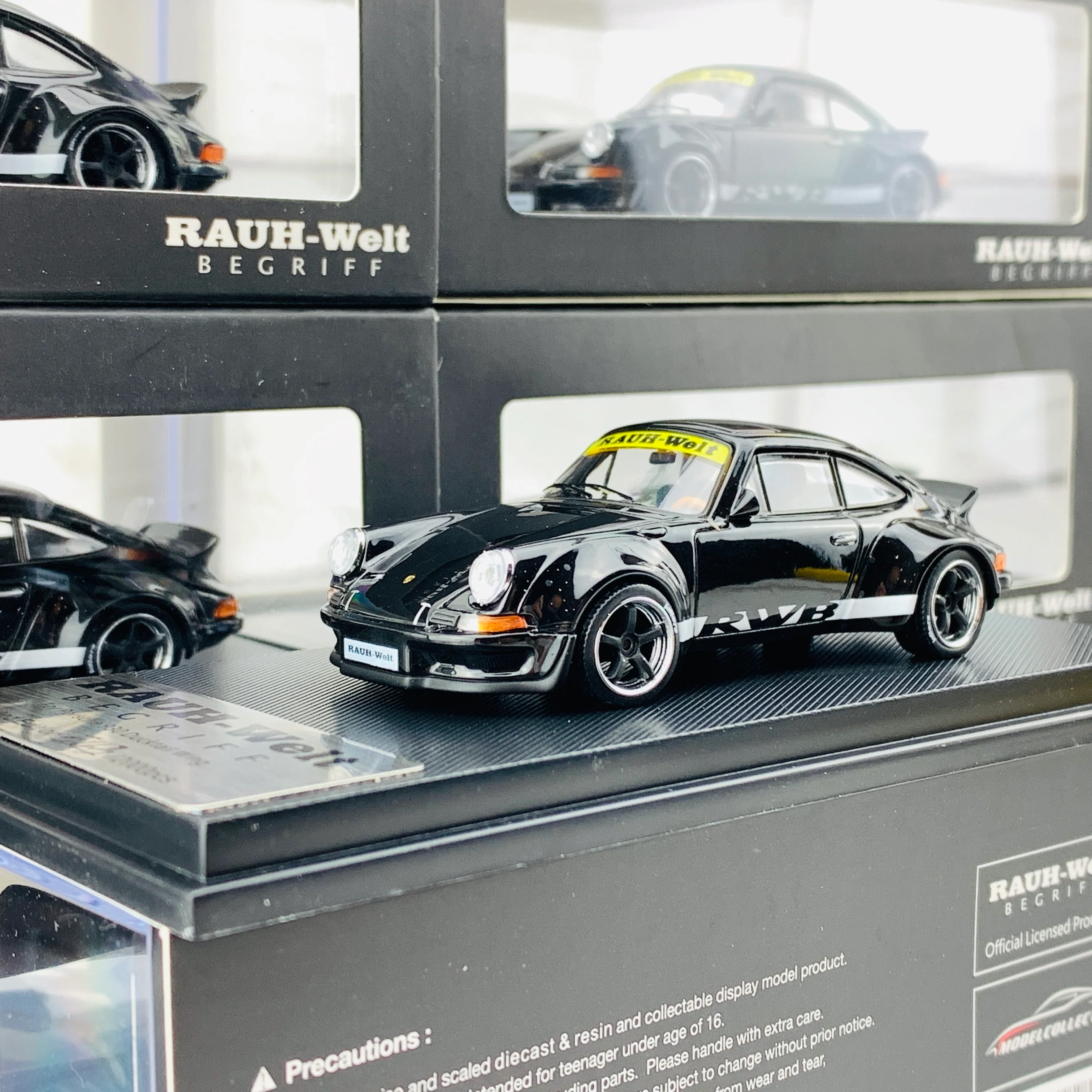 MODEL COLLECT 1/64 Porsche RWB 930 Ducktail Wing Black MC640002F - Image 2