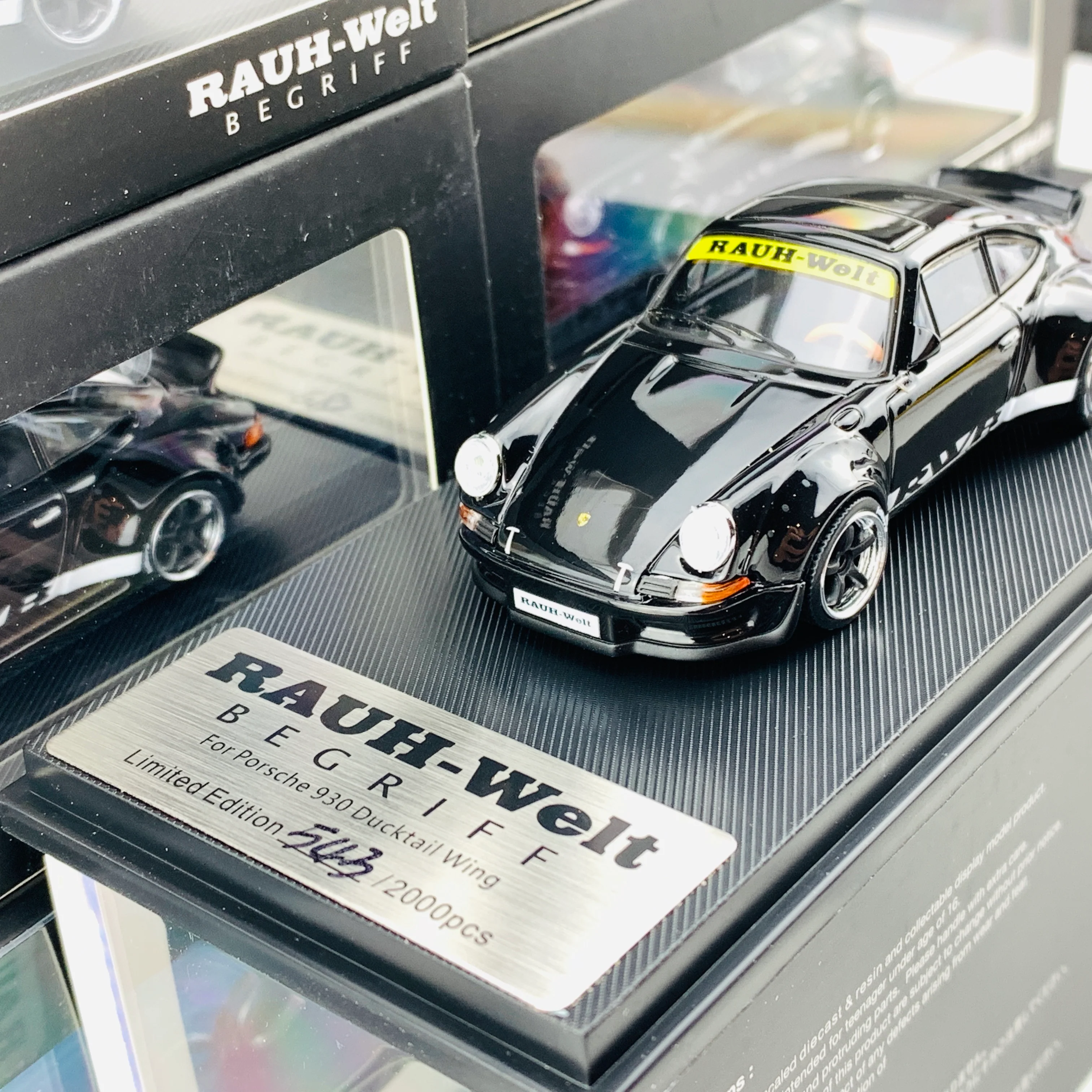 MODEL COLLECT 1/64 Porsche RWB 930 Ducktail Wing Black MC640002F - Image 3
