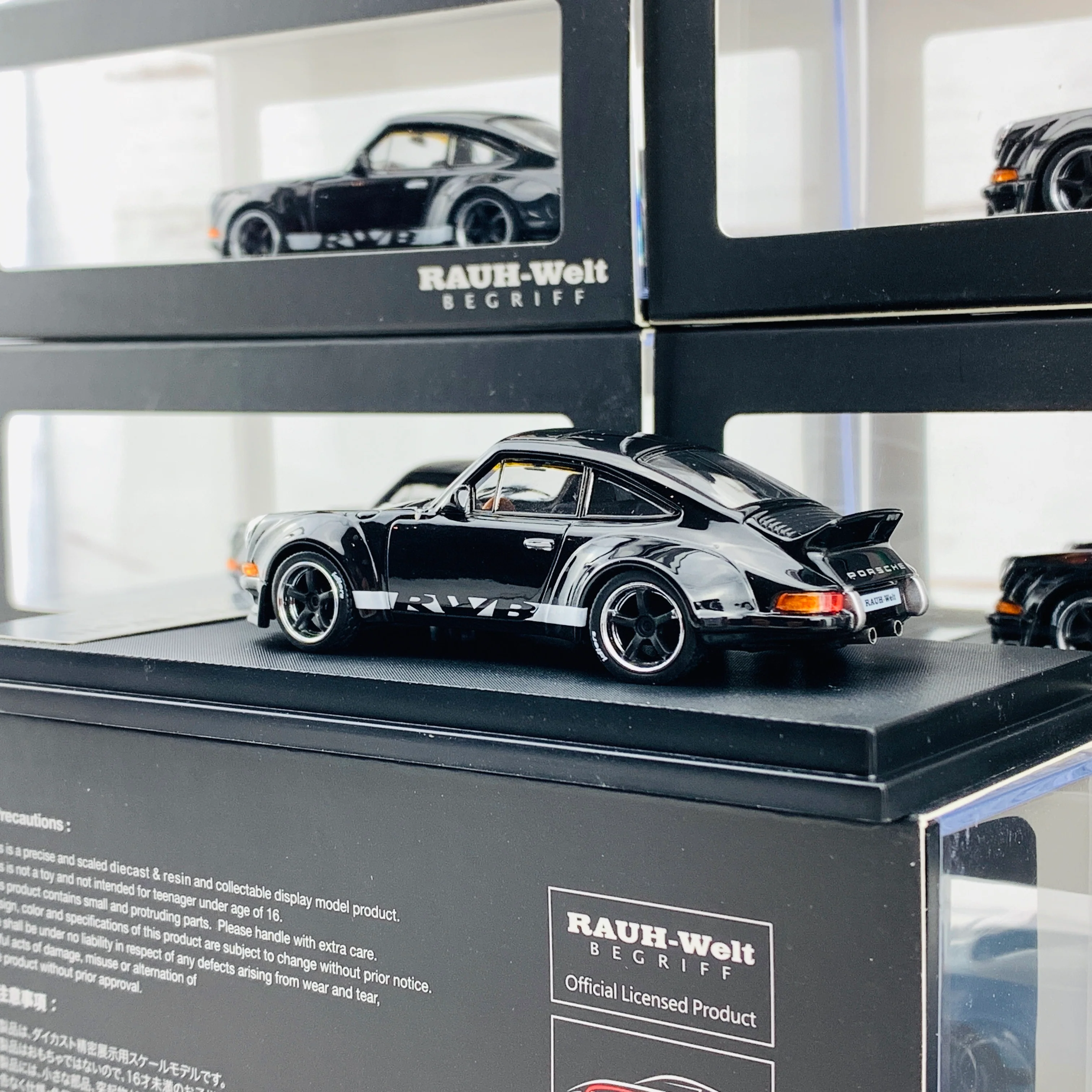 MODEL COLLECT 1/64 Porsche RWB 930 Ducktail Wing Black MC640002F - Image 4