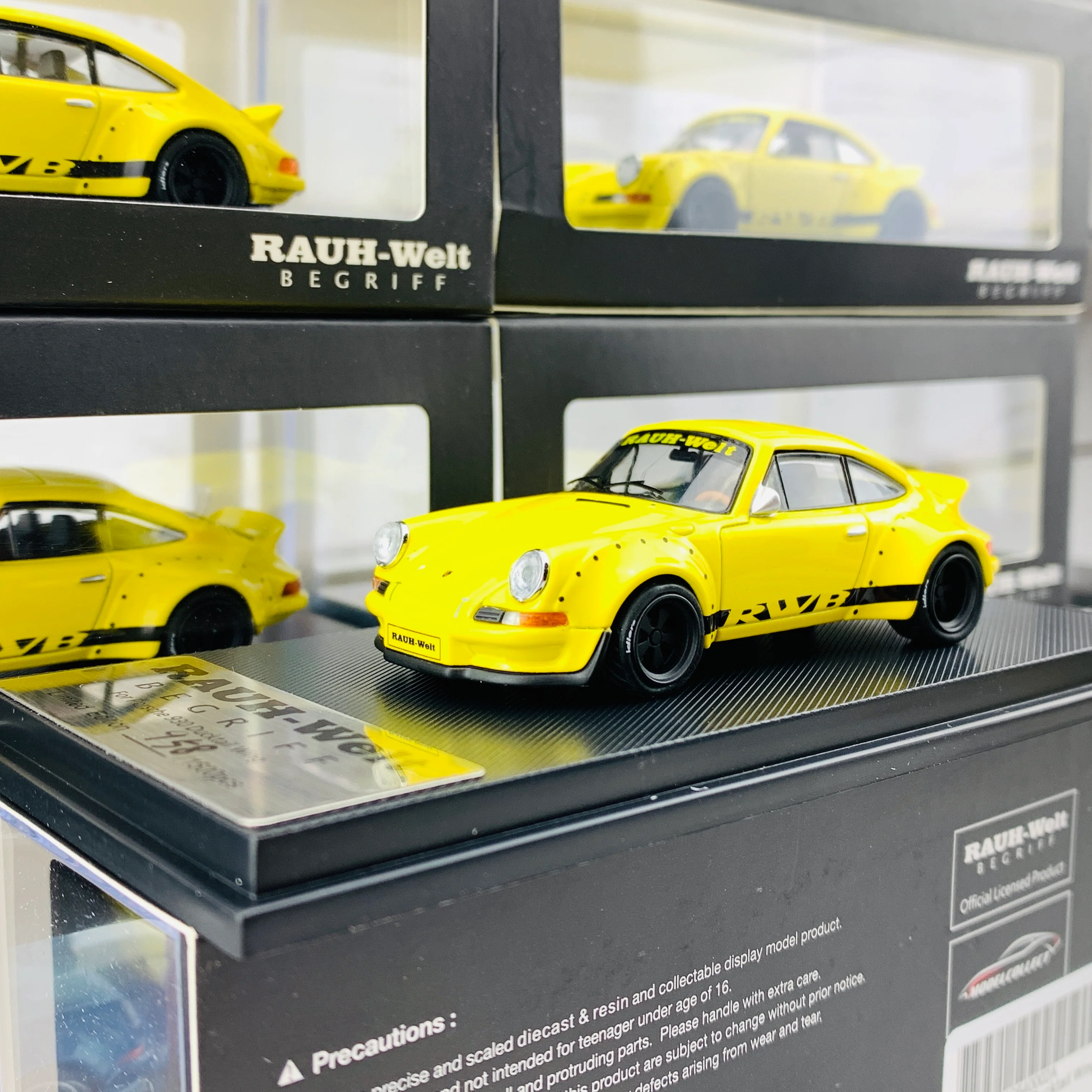 MODEL COLLECT 1/64 Porsche RWB 930 Ducktail Wing Yellow MC640002A - Image 2