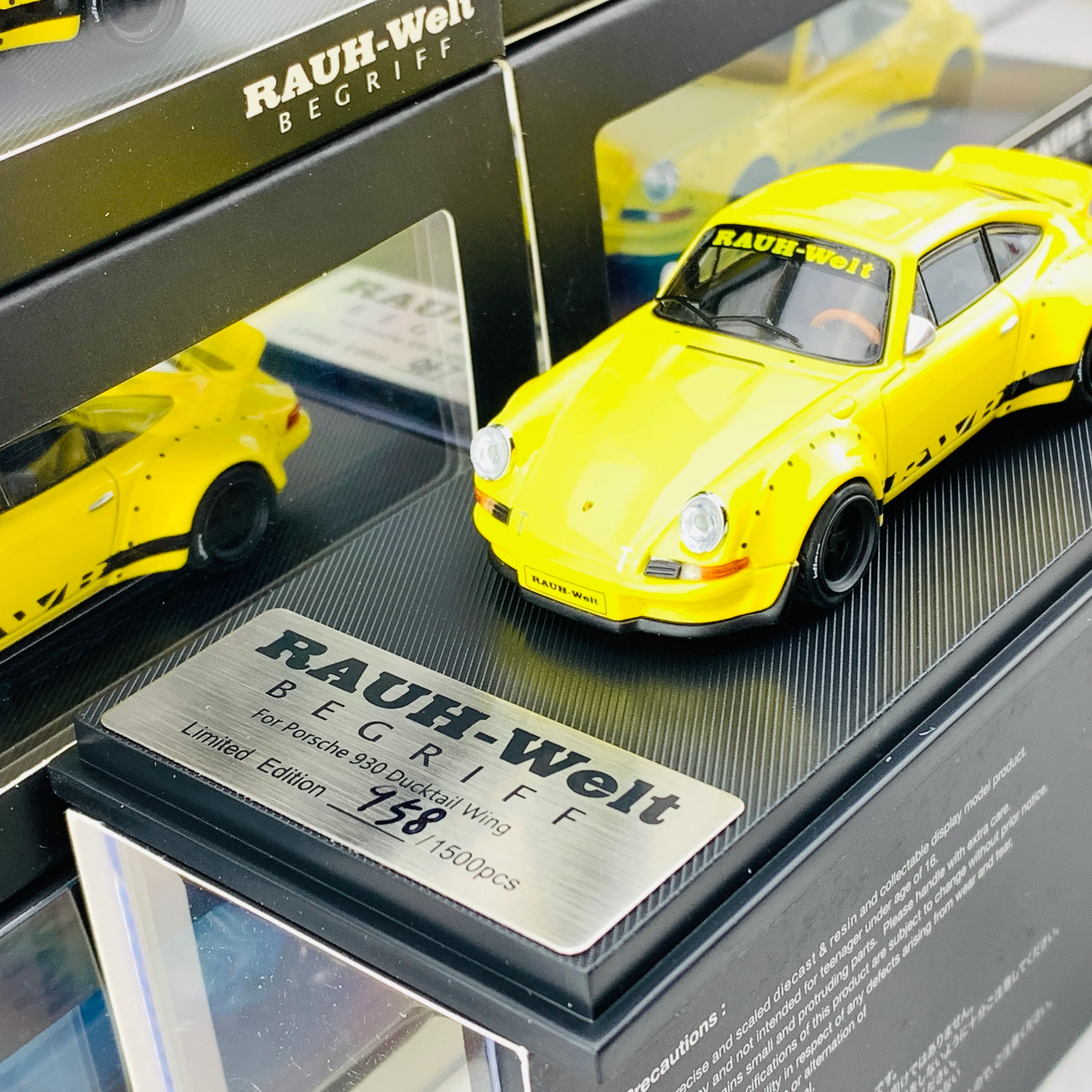 MODEL COLLECT 1/64 Porsche RWB 930 Ducktail Wing Yellow MC640002A - Image 3