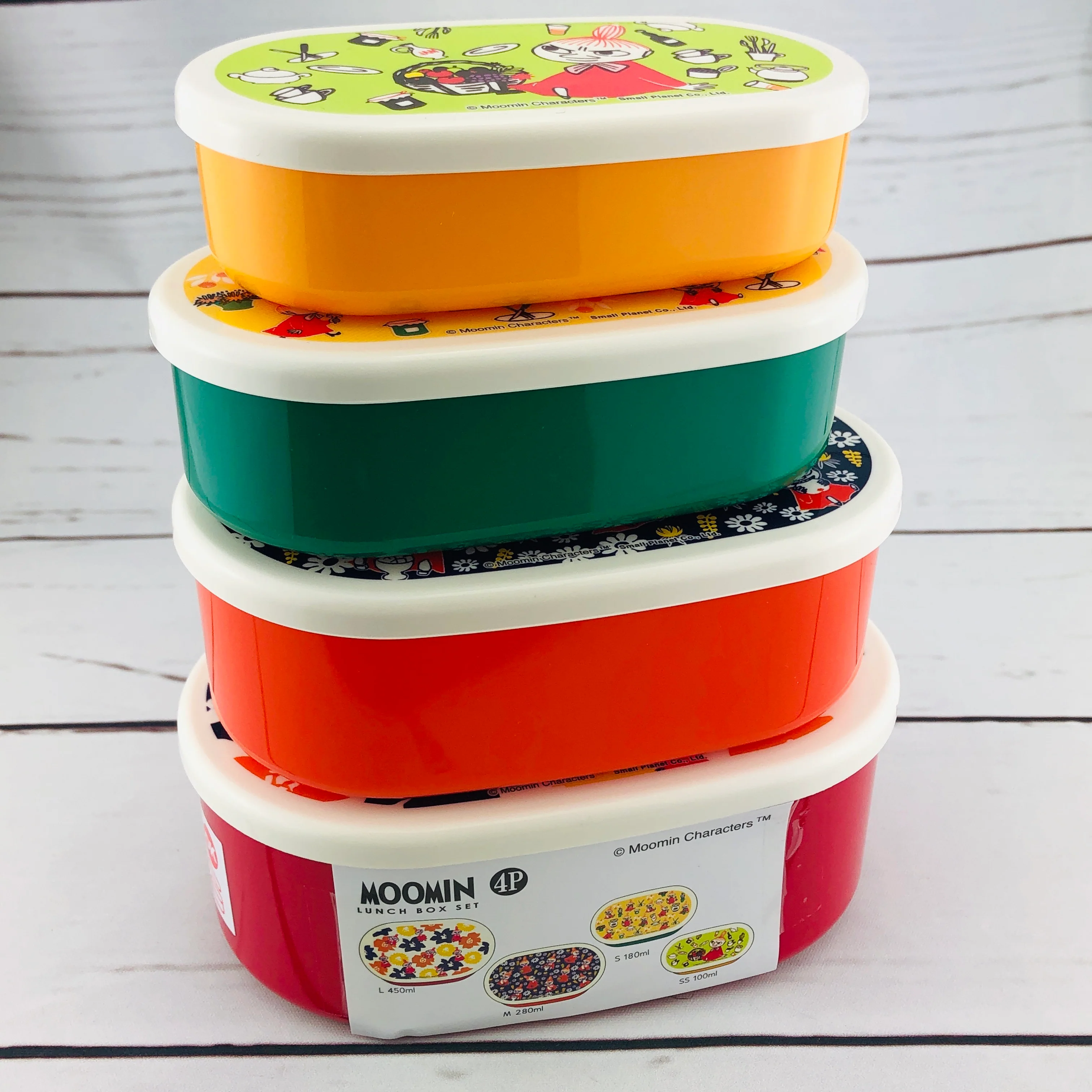 Moomin Lunch Box Set 4P by Small Planet Made in Japan MMLC3304 - Image 5