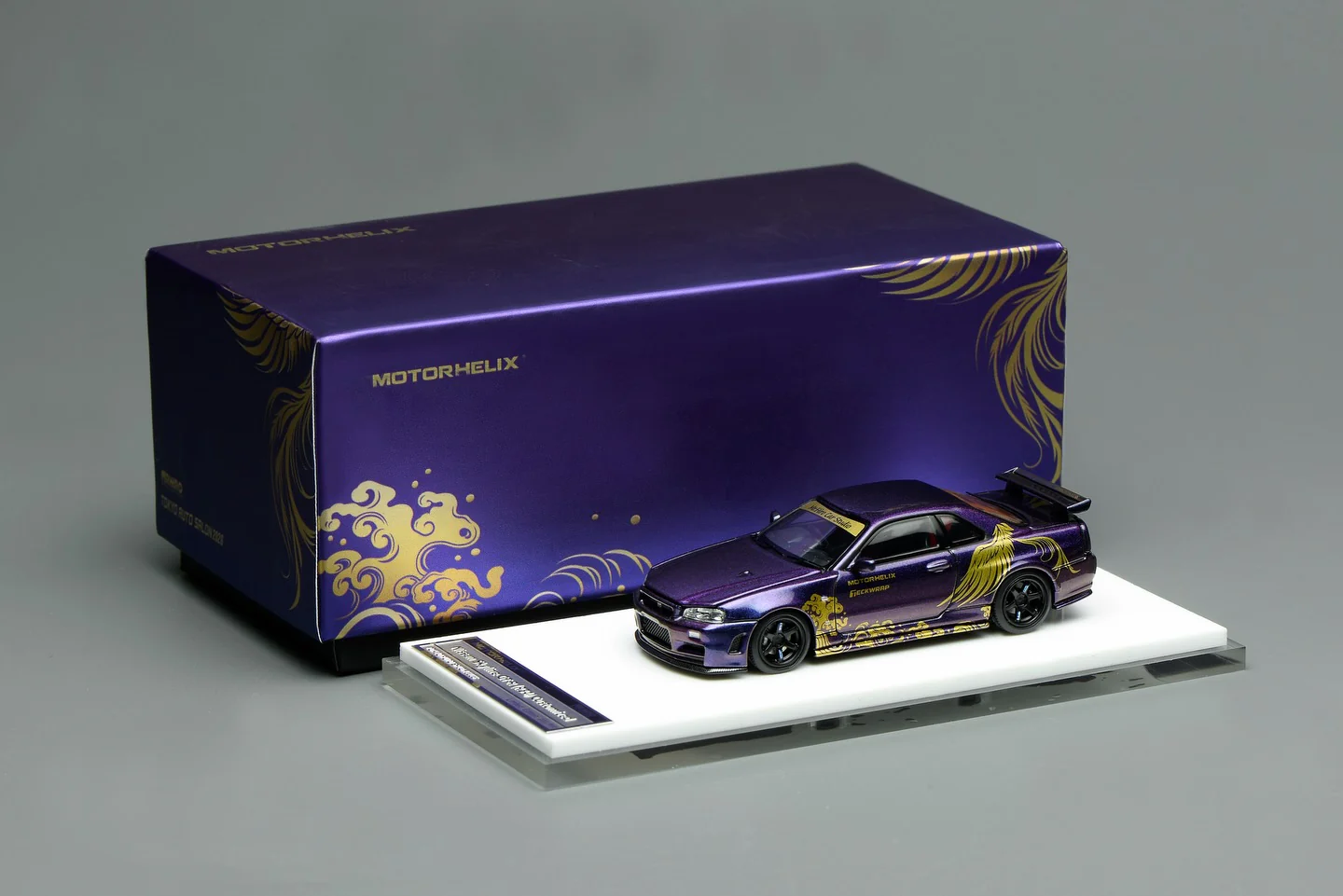 Motorhelix 1/64 Nissan Skyline GT-R R34 Customized TAS 2026 M63468 - Image 2