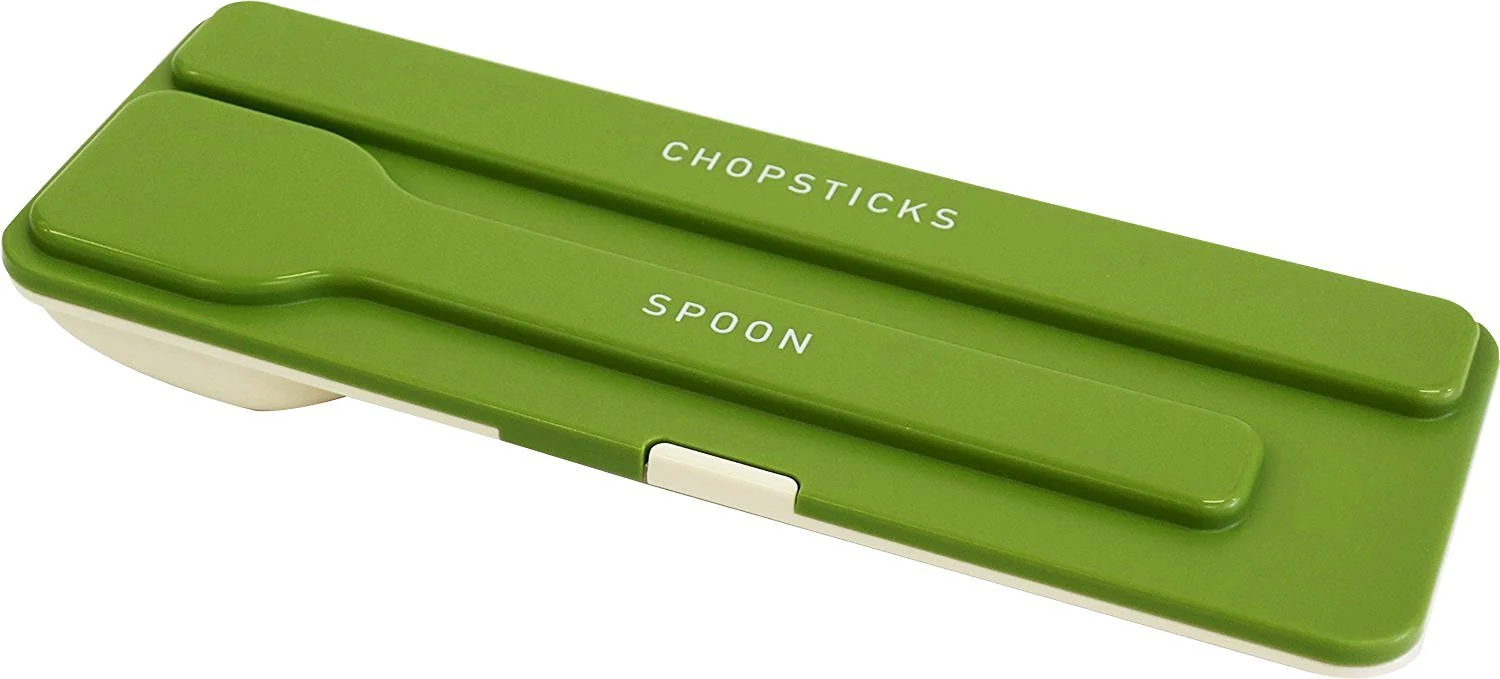 OSK LUNCH CHIME Chopsticks & Spoon Combi Set Green CT-29 - Image 3