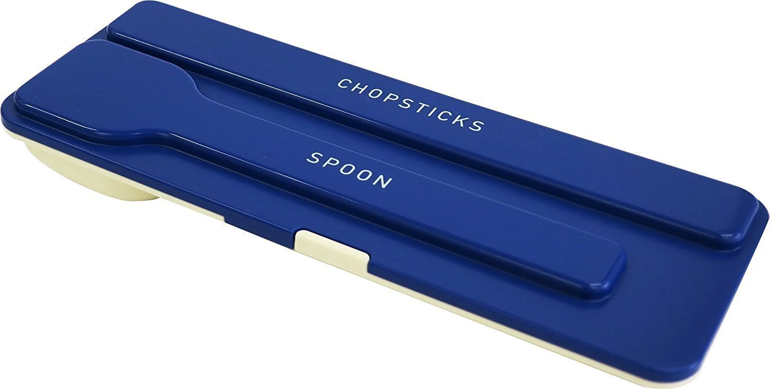 OSK LUNCH CHIME Chopsticks & Spoon Combi Set Navy Blue CT-29 - Image 3