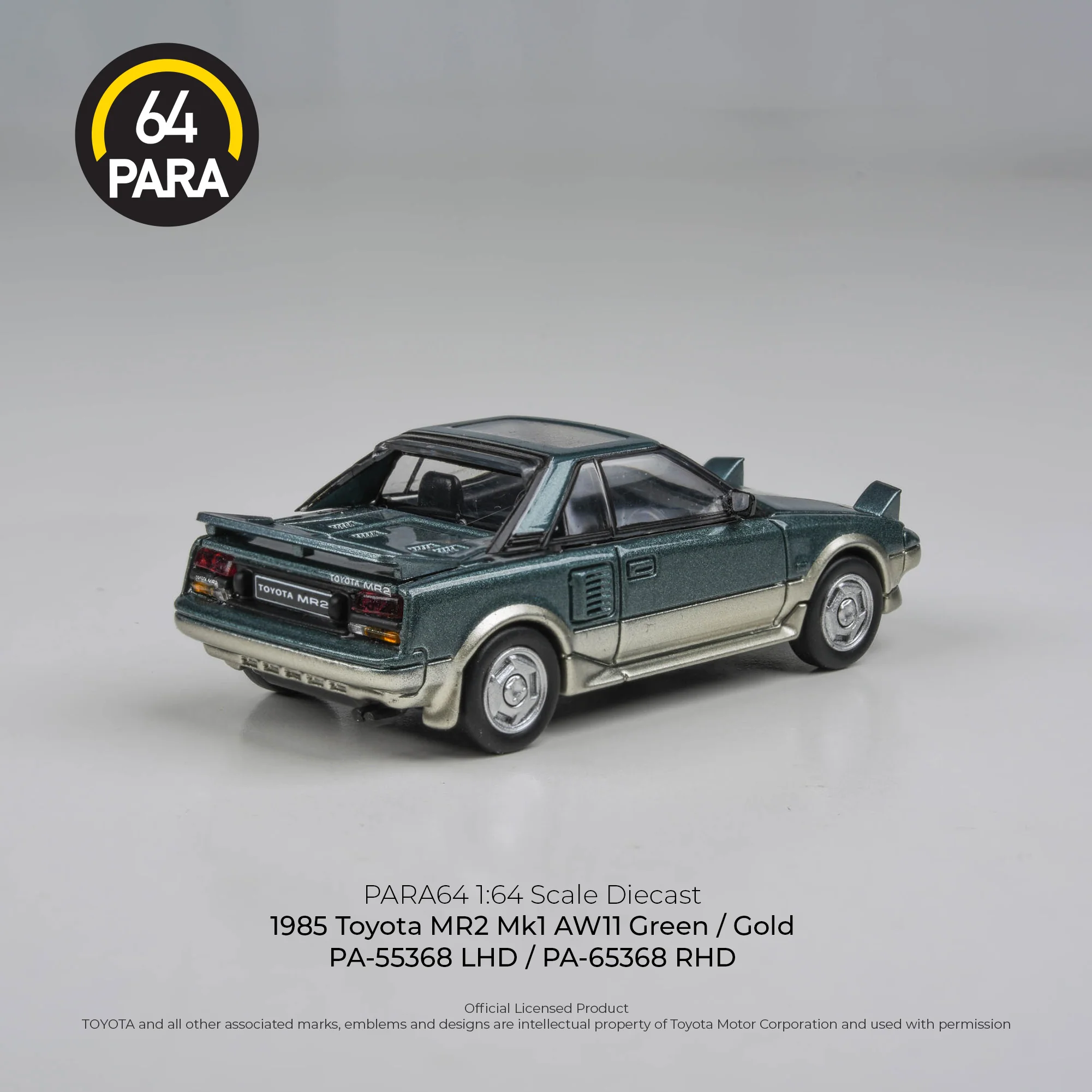 PARA64 1/64 1985 Toyota MR2 MK1 AW11  Green/Gold RHD PA-65368 - Image 2