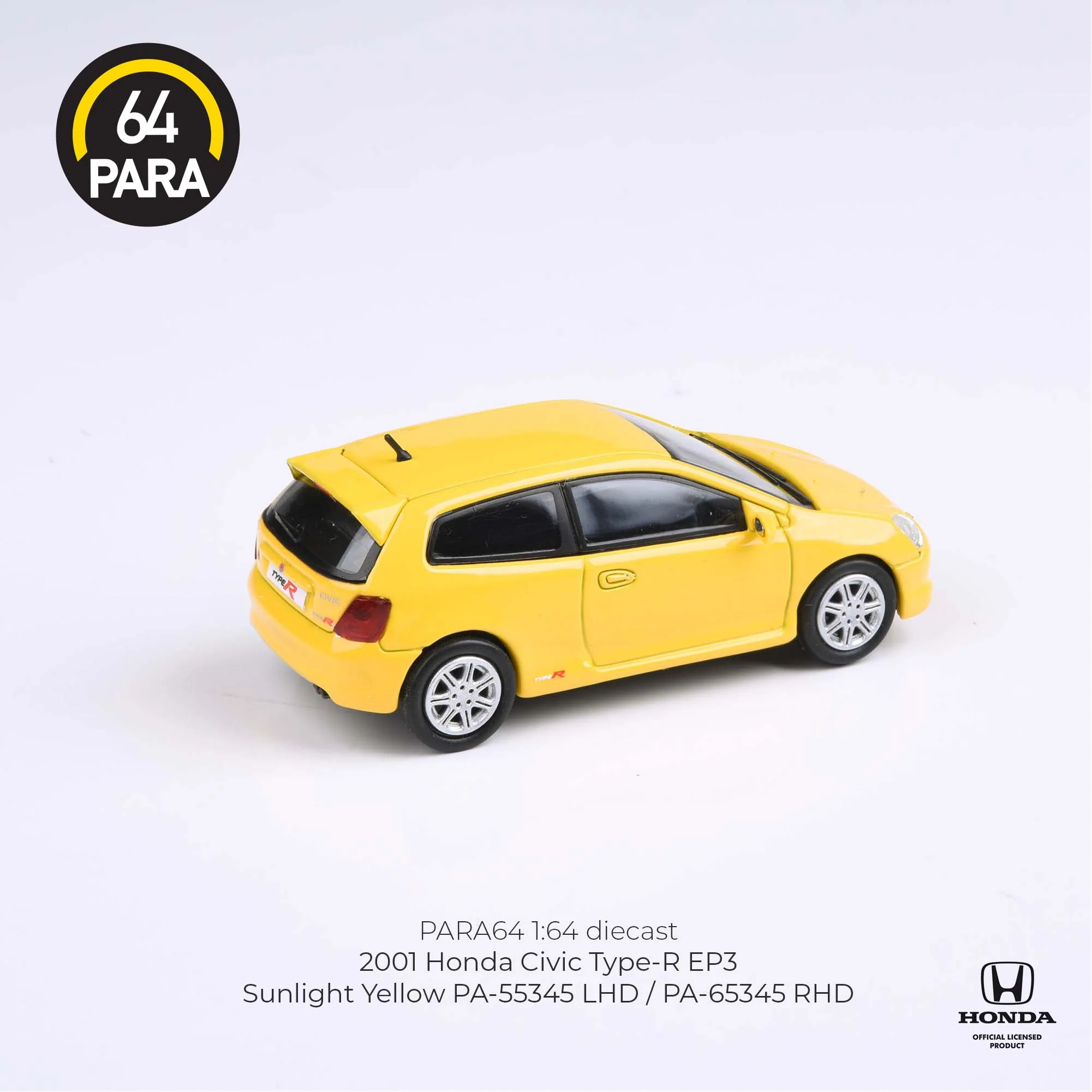 PARA64 1/64 Honda Civic Type R EP3 Sunlight Yellow LHD PA-55345 - Image 2