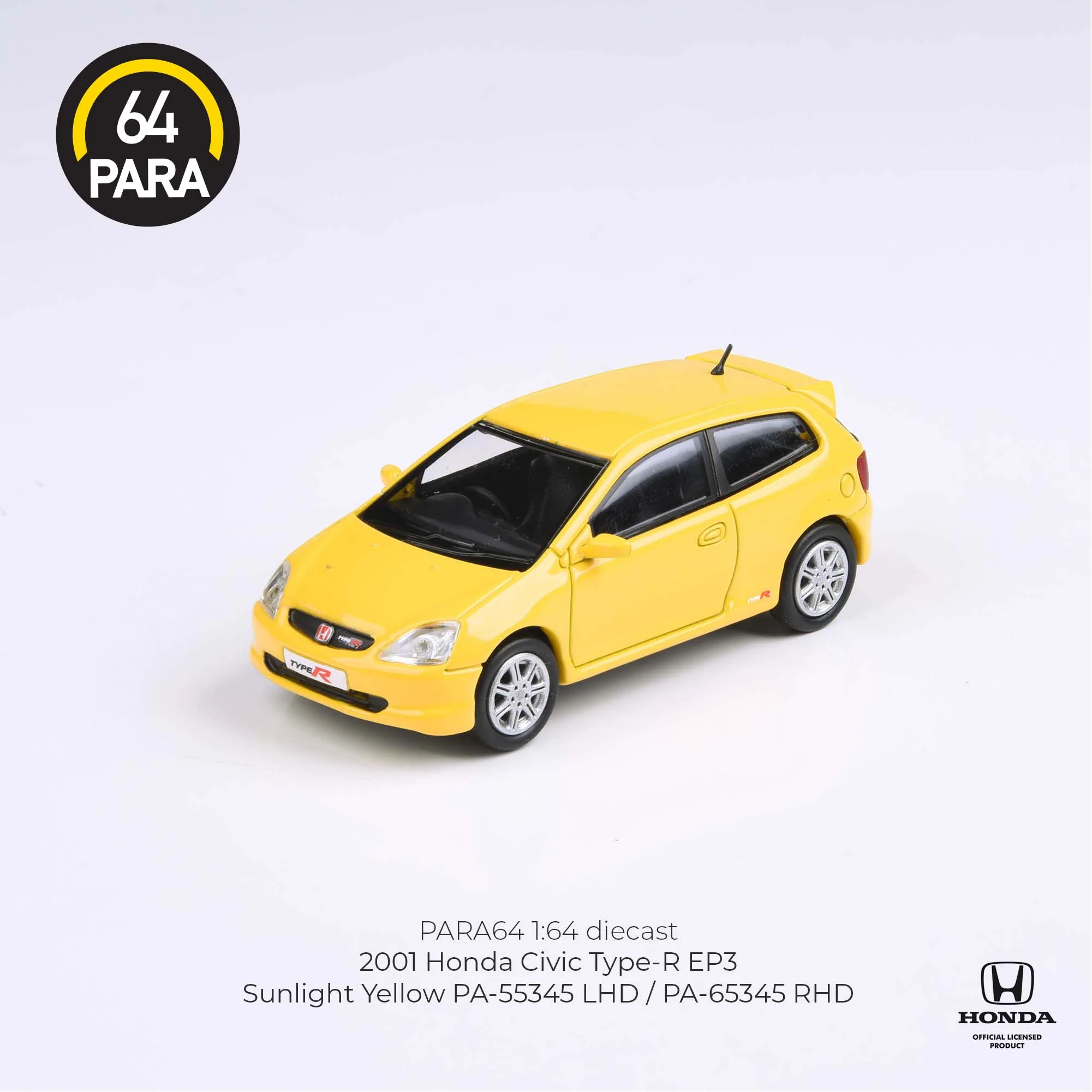 PARA64 1/64 Honda Civic Type R EP3 Sunlight Yellow LHD PA-55345 - Image 3