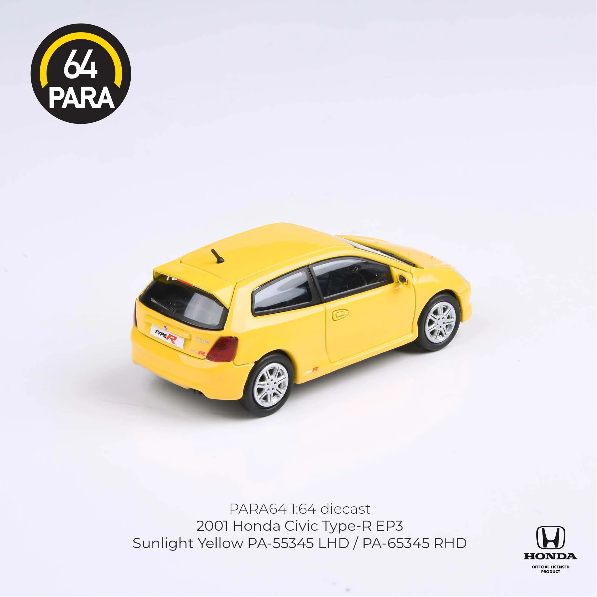PARA64 1/64 Honda Civic Type R EP3 Sunlight Yellow LHD PA-55345 - Image 4