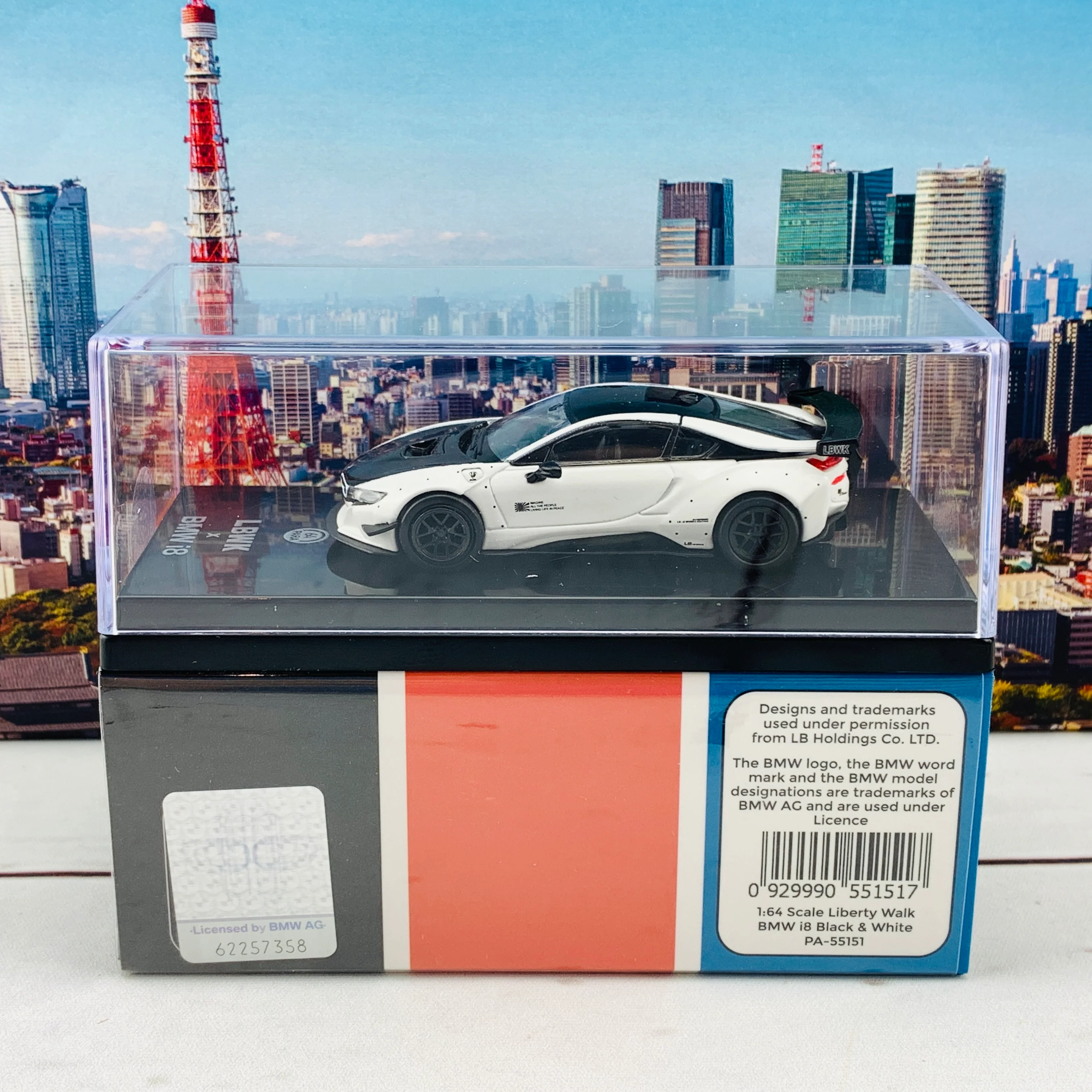 PARA64 1/64 Liberty Walk BMW i8 Black & White PA-55151 - Image 6