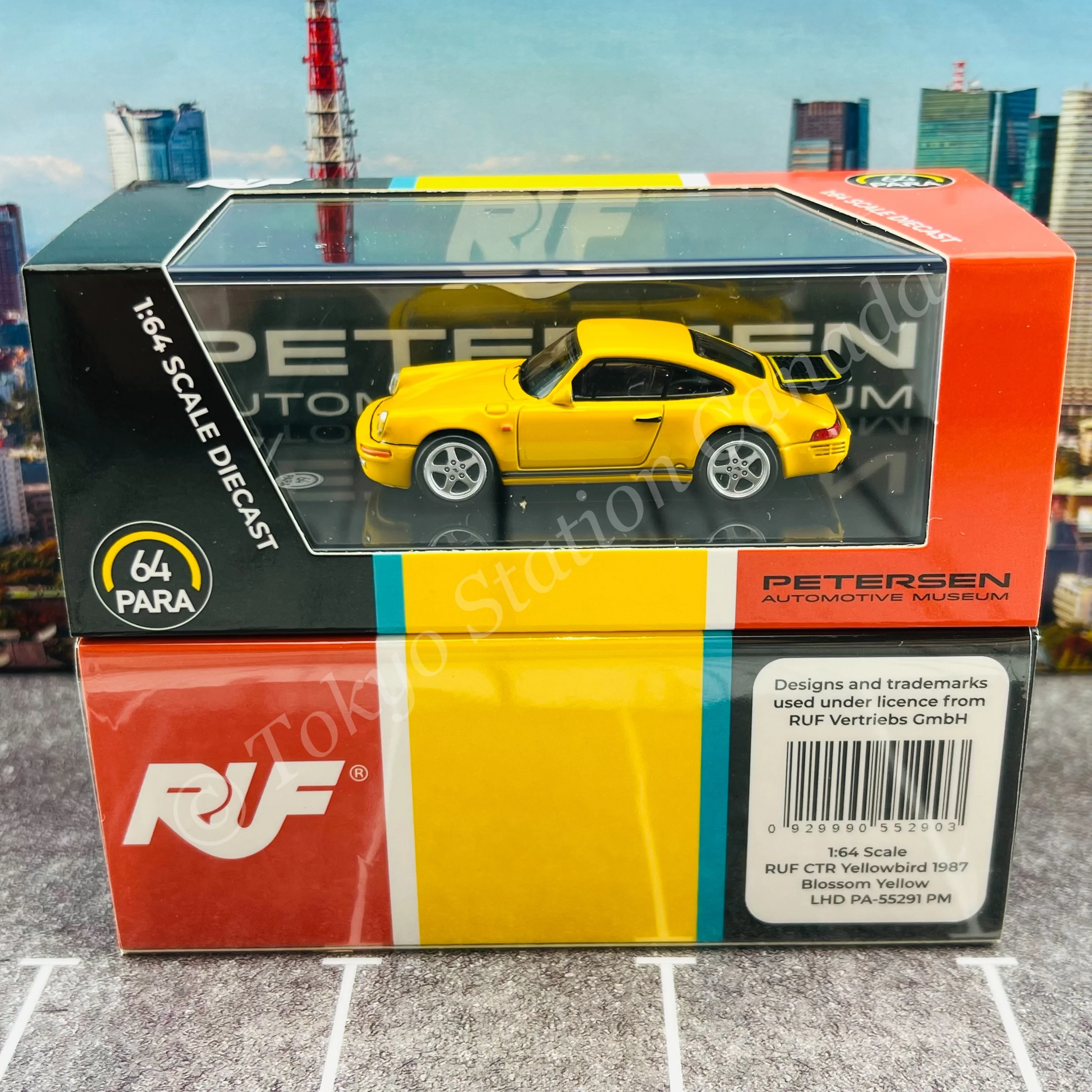 PARA64 1/64 RUF CTR Yellowbird 1987 Blossom Yellow PETERSEN AUTOMOTIVE MUSEUM Version LHD PA-55291 PM - Image 7