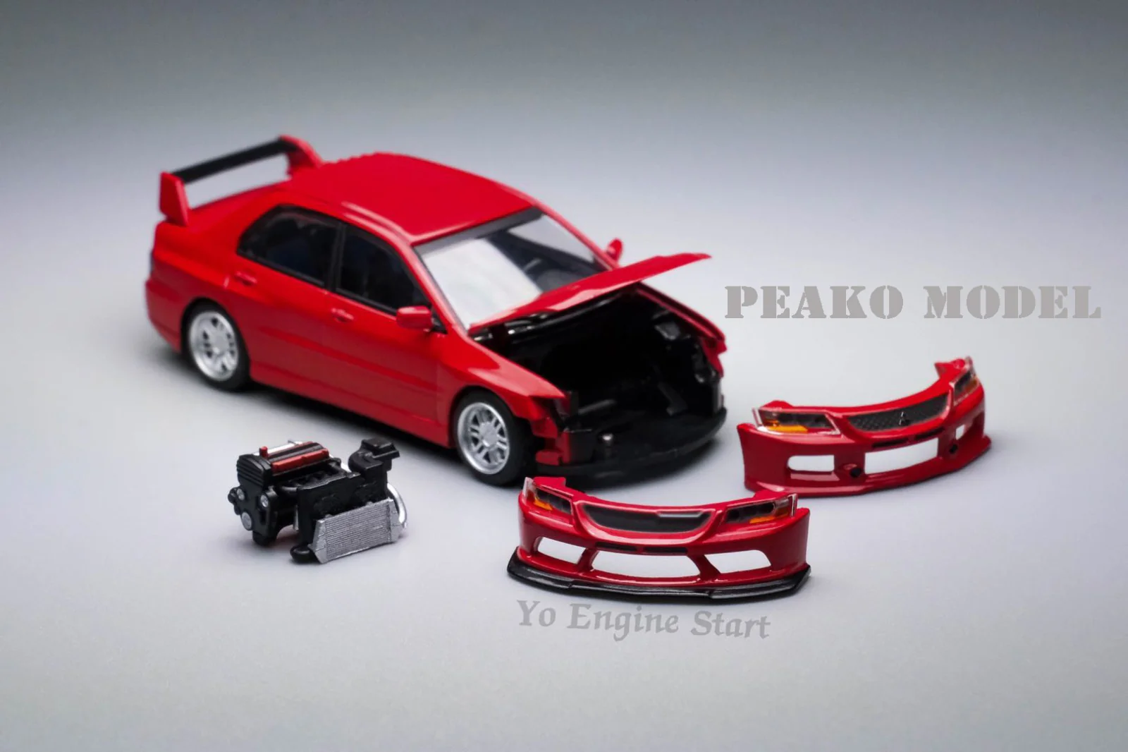 Peako64 1/64 Mitsubishi 2006 Lancer Evolution IX with 3D-Paper Car Park (RED) 63051 - Image 13