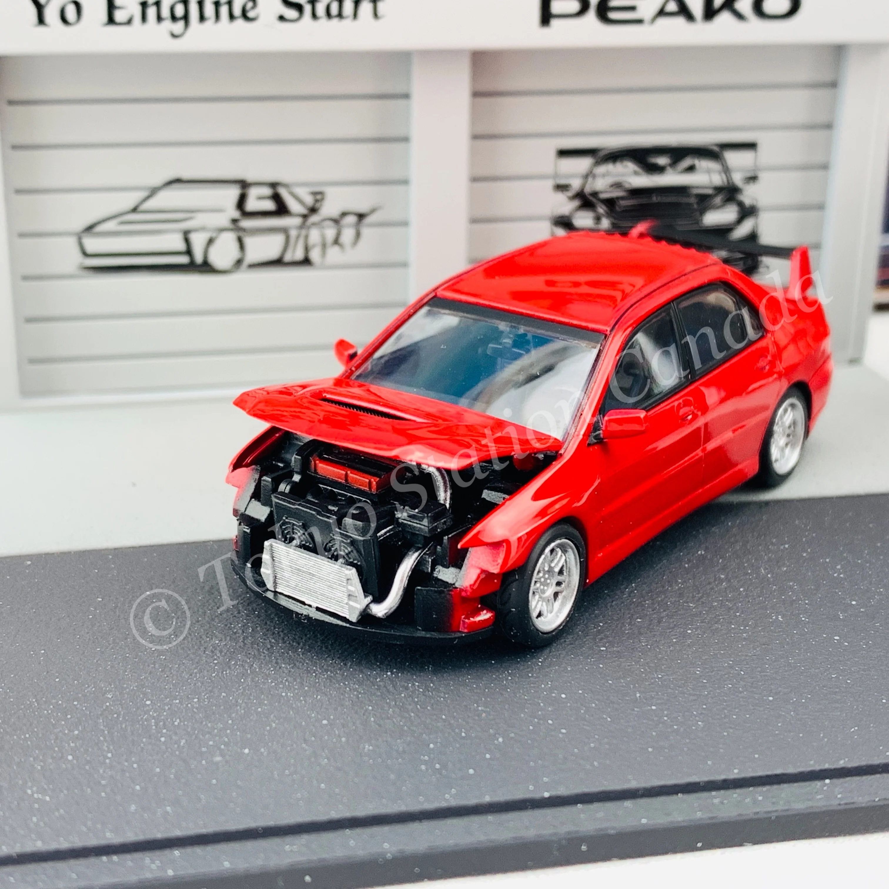 Peako64 1/64 Mitsubishi 2006 Lancer Evolution IX with 3D-Paper Car Park (RED) 63051 - Image 8