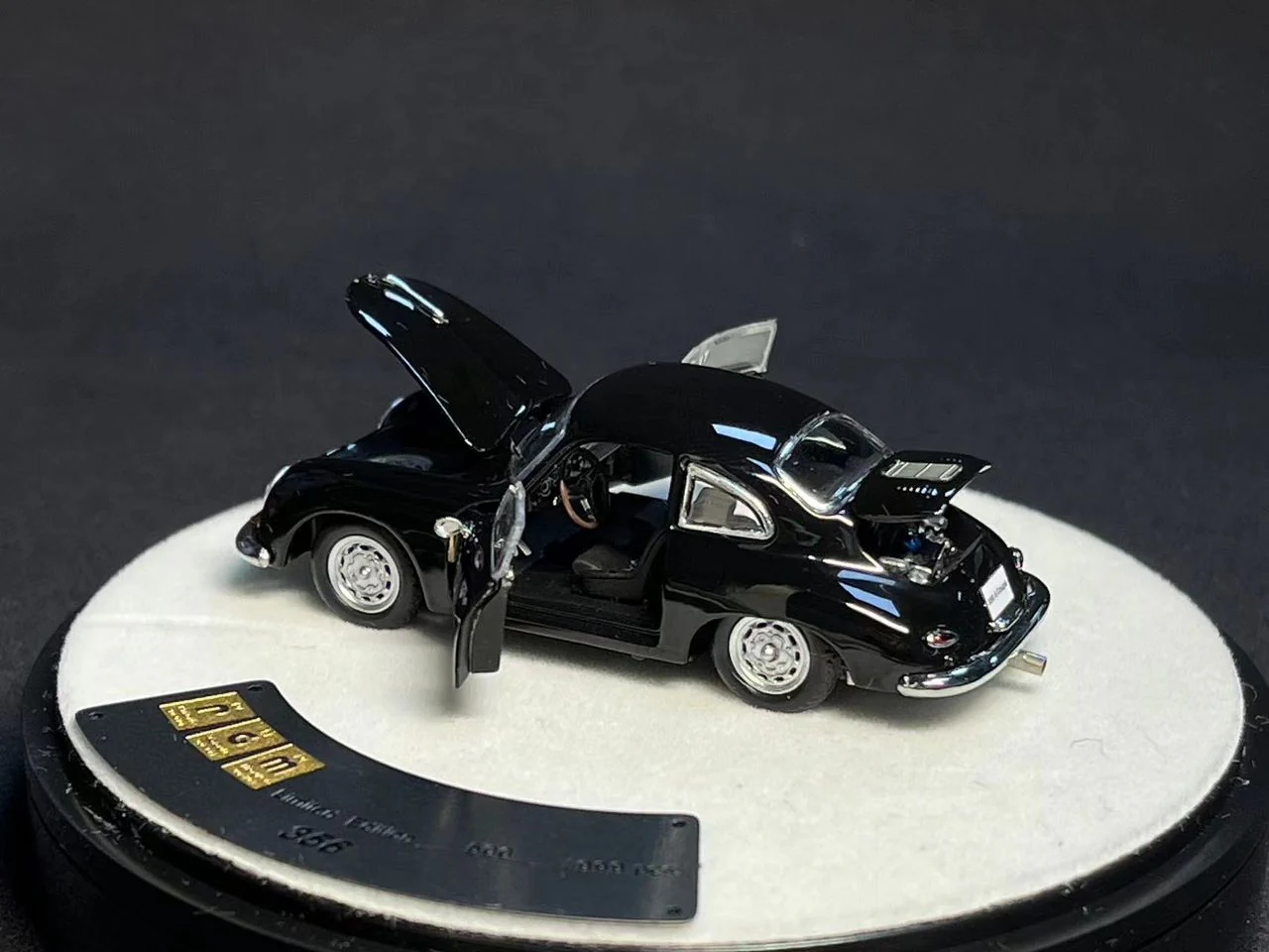 PGM 1/64 Porsche 356 Black (Fully Opened with Delux Round Display) - Image 3