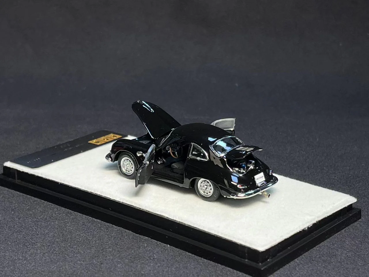 PGM 1/64 Porsche 356 Black (Fully Opened with Rectangular Display) - Image 3