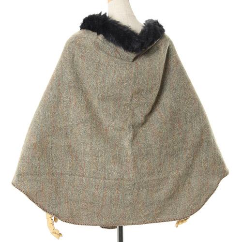 Poncho with fur - Grey - Image 2